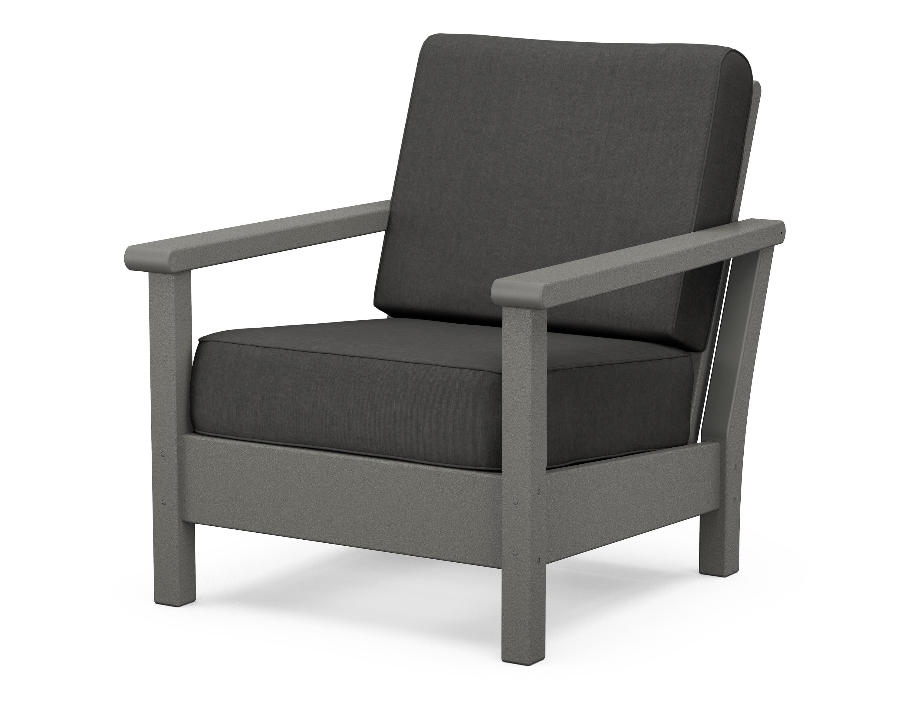 POLYWOOD® Harbour Deep Seating Chair in Slate Grey / Spectrum Carbon