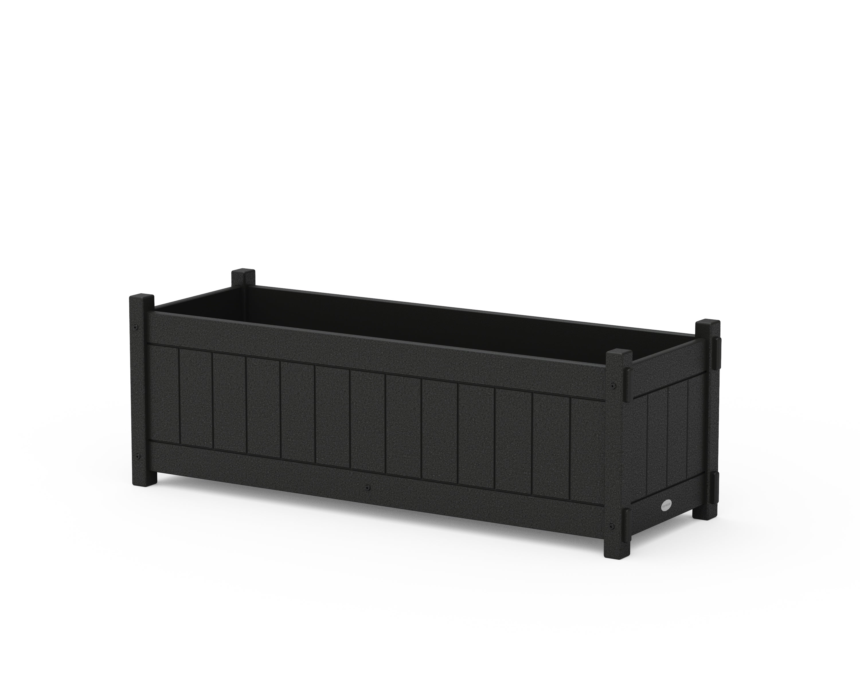 POLYWOOD® Vineyard Rectangle Triple Planter Box in Black