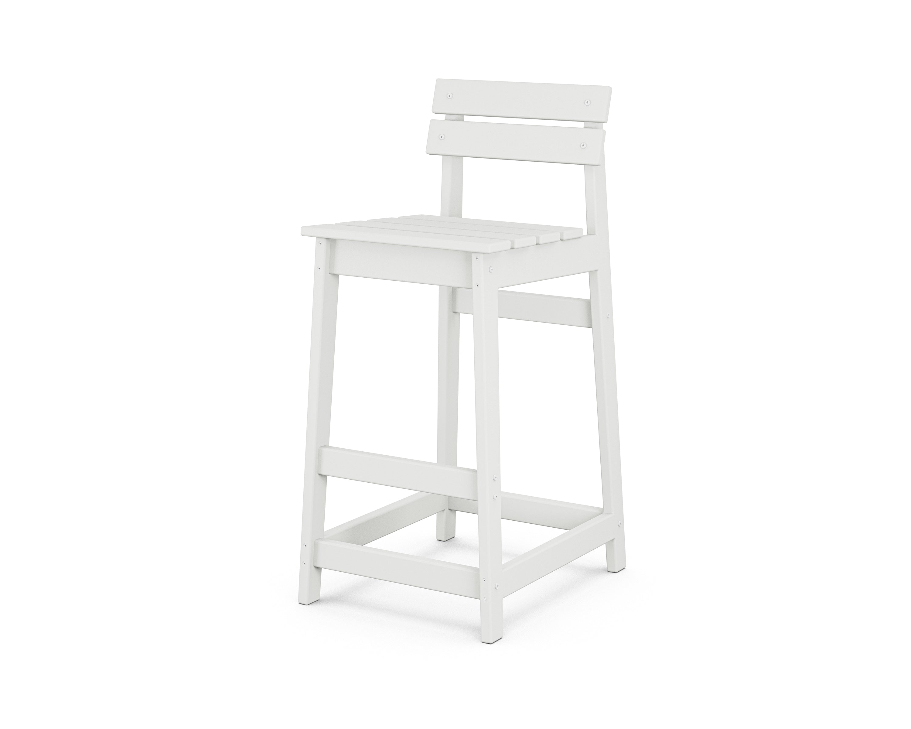 POLYWOOD® Modern Studio Plaza Lowback Bar Chair in White