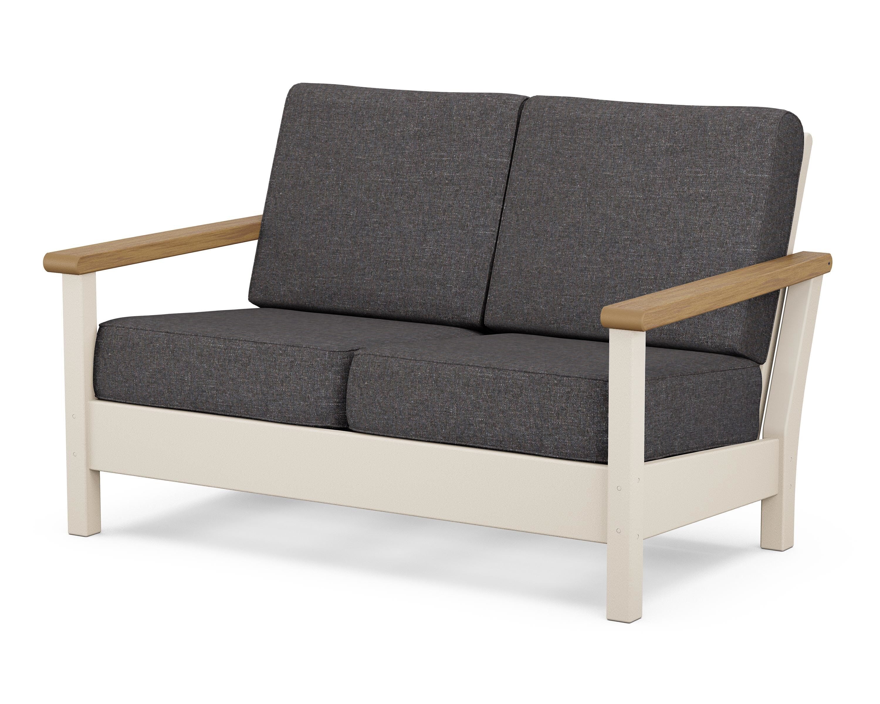 POLYWOOD® Harbour Deep Seating Loveseat in Sand / Natural / Ash Charcoal