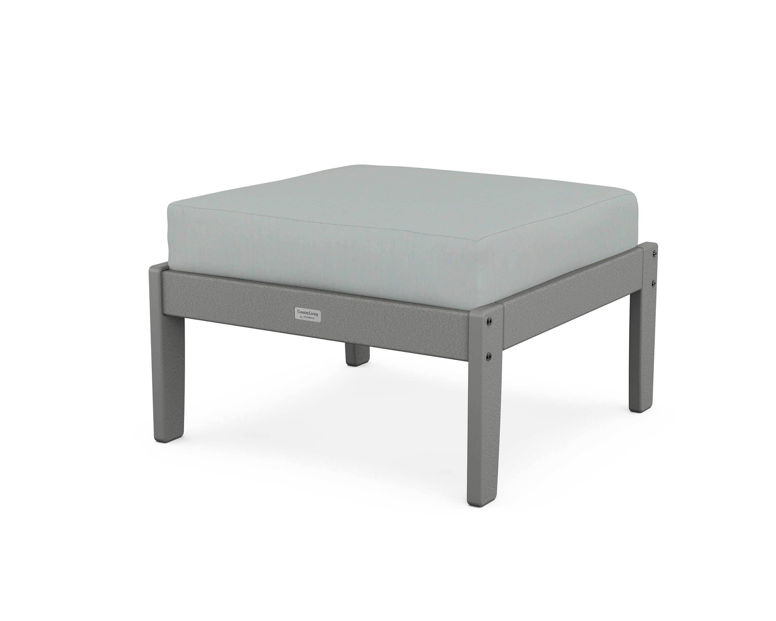 Country Living Cottage Deep Seating Ottoman in Slate Grey / Spa