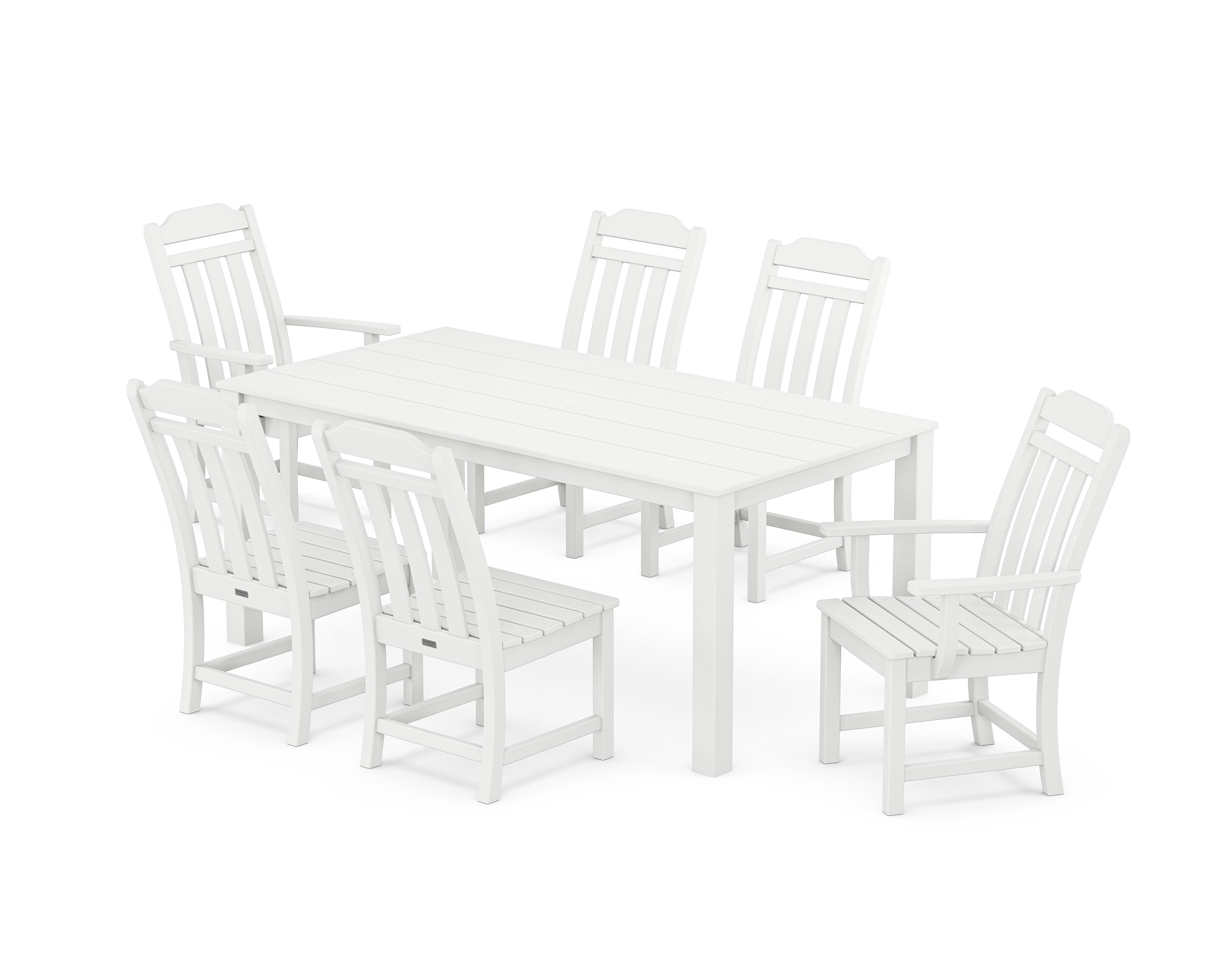 Country Living Cottage 7-Piece Parsons Dining Set in White