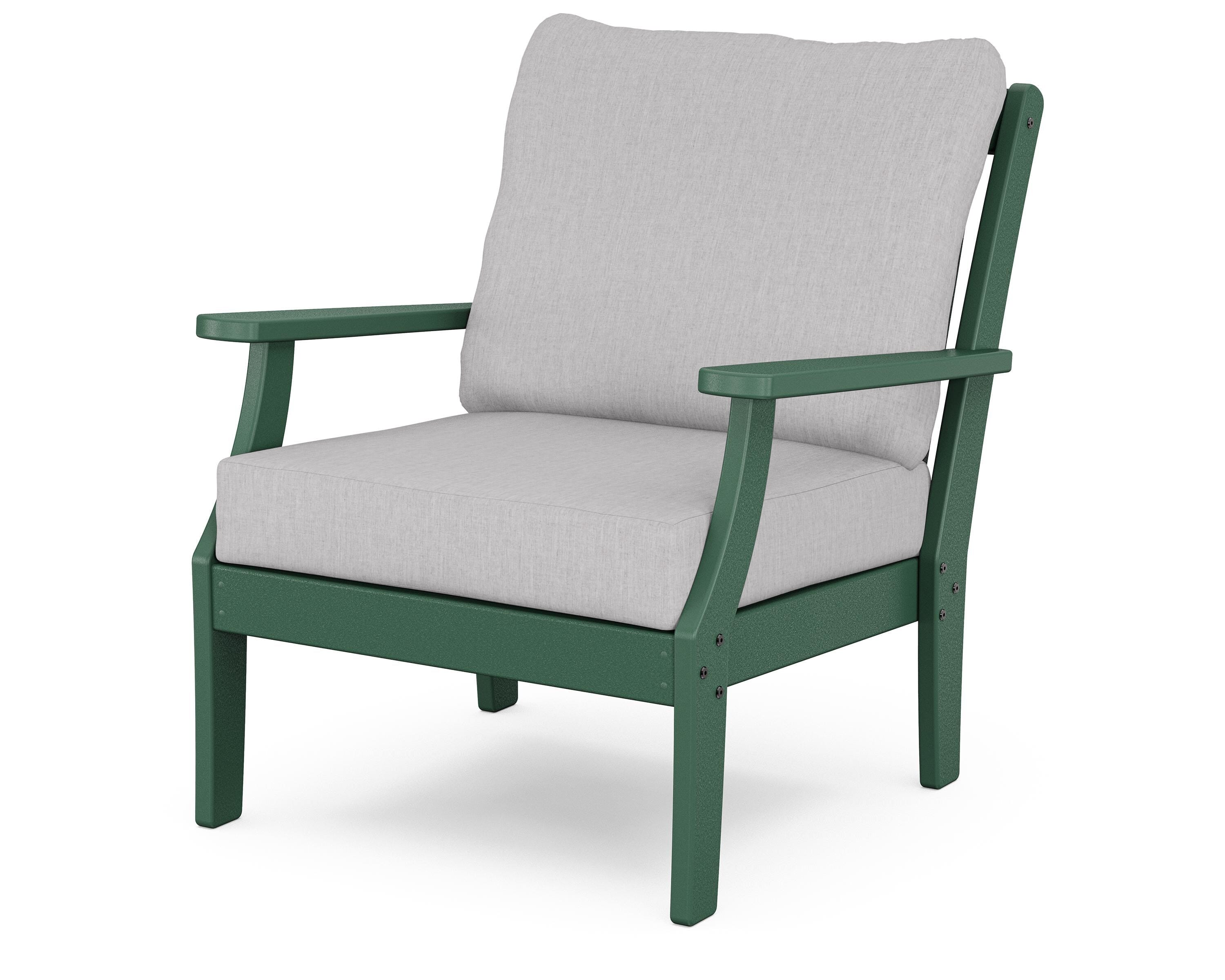 POLYWOOD® Braxton Deep Seating Chair in Green / Granite