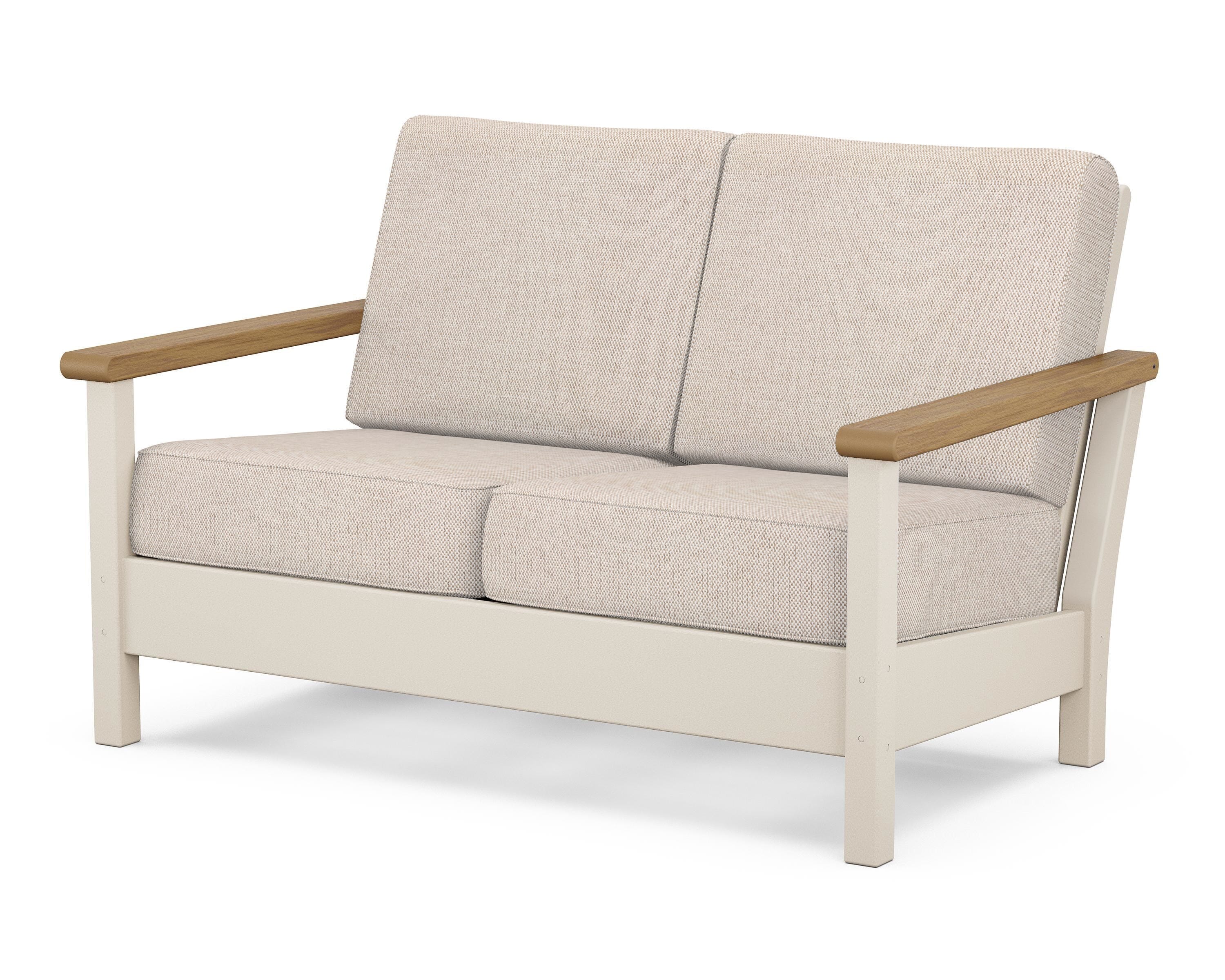 POLYWOOD® Harbour Deep Seating Loveseat in Sand / Natural / Blend Linen