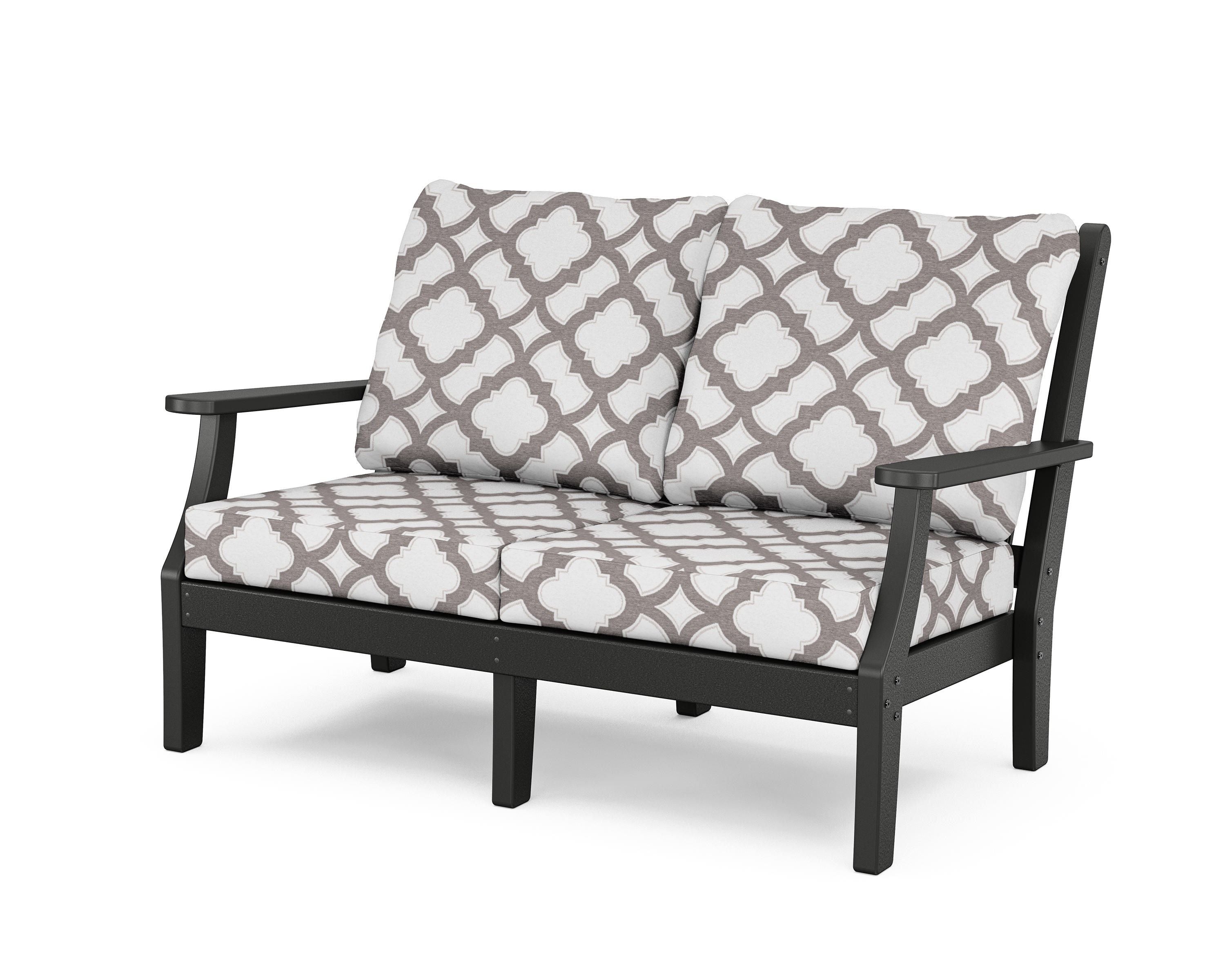 Country Living Wovendale Deep Seating Loveseat in Black / Trellis Grey Mist