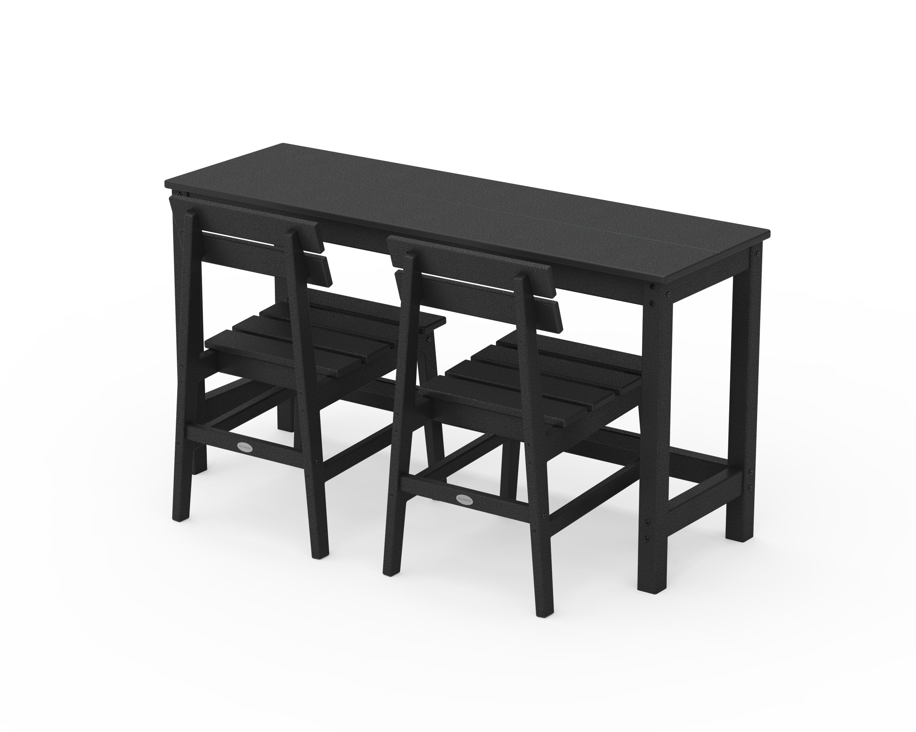 POLYWOOD® Modern Studio Plaza Chair 3-Piece Balcony Set in Black