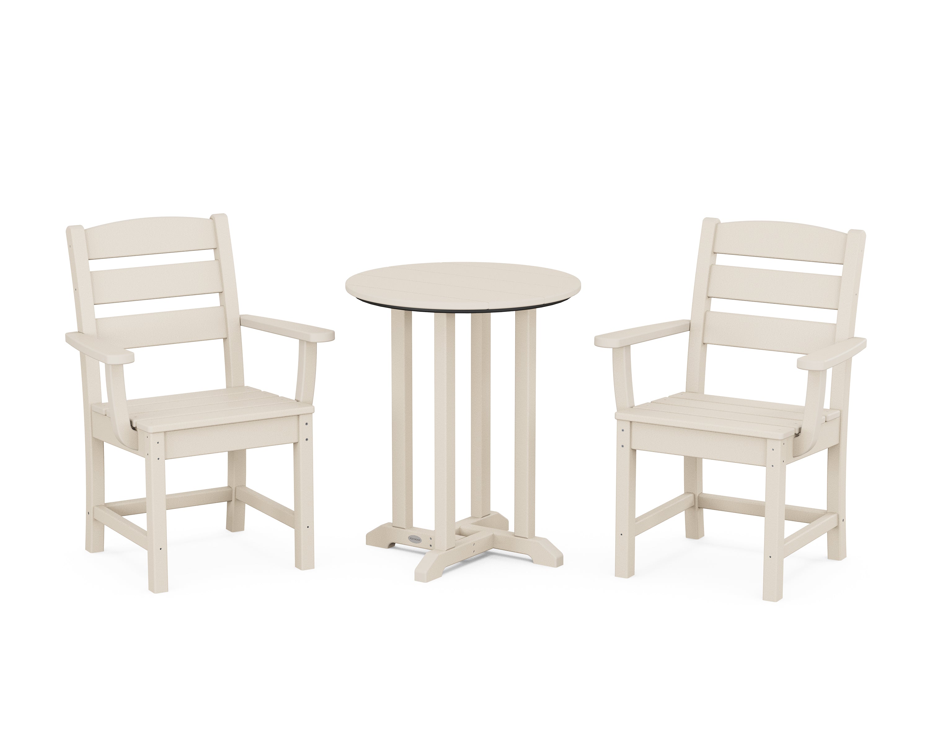POLYWOOD® Lakeside 3-Piece Round Bistro Dining Set in Sand