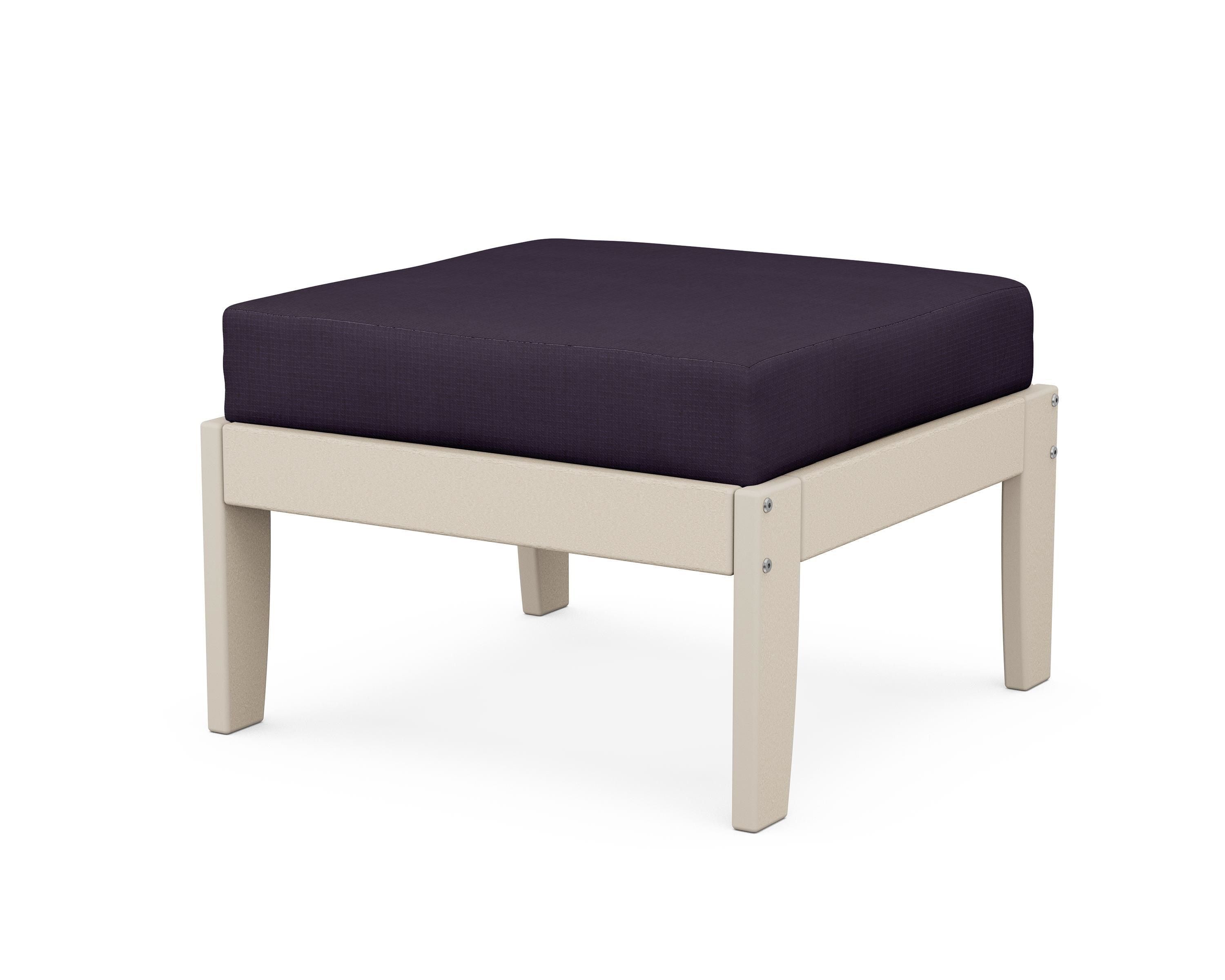 Unbranded Modular Ottoman - Classic in Sand / Navy Linen