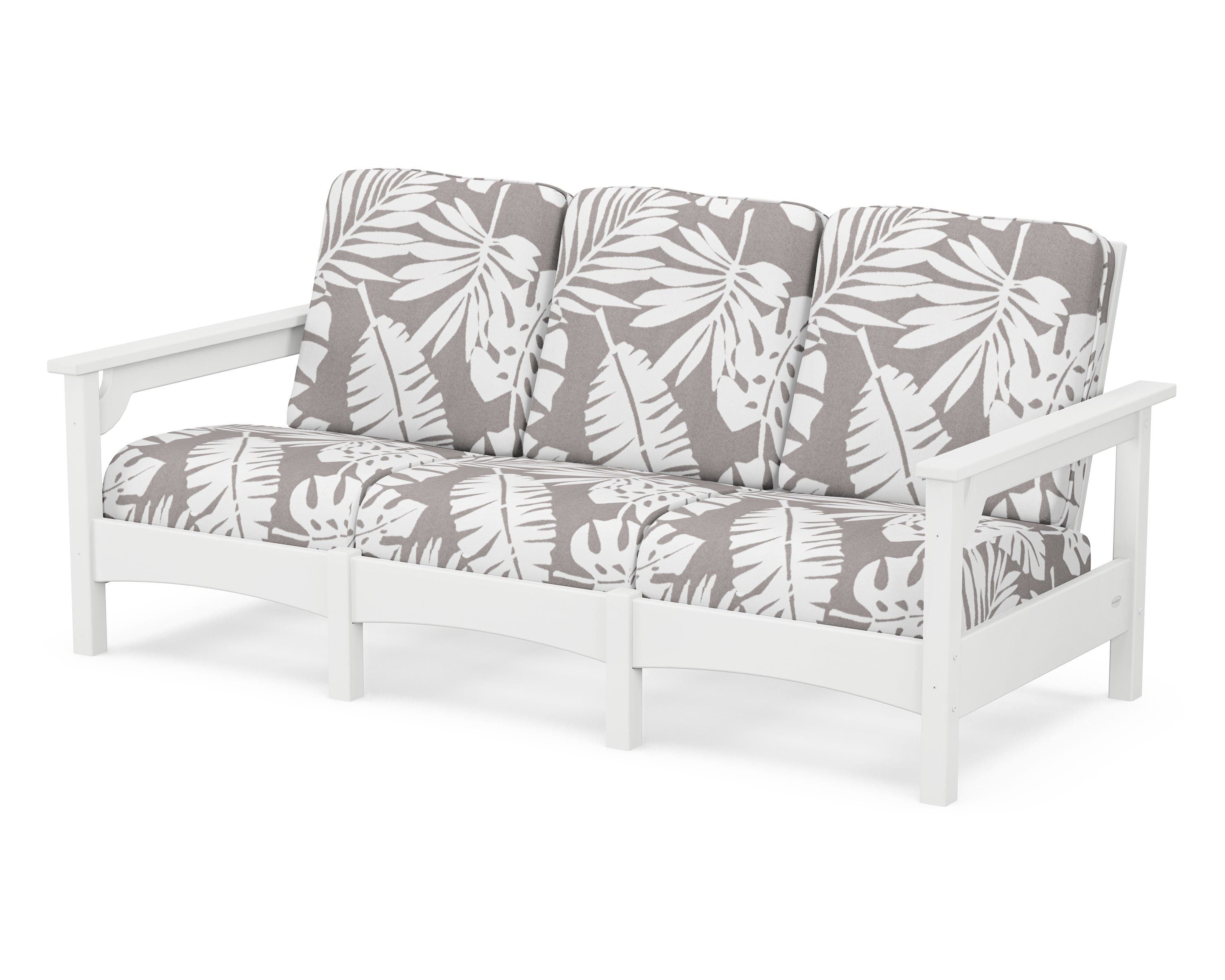 POLYWOOD® Club Sofa in White / Leaf Grey Mist