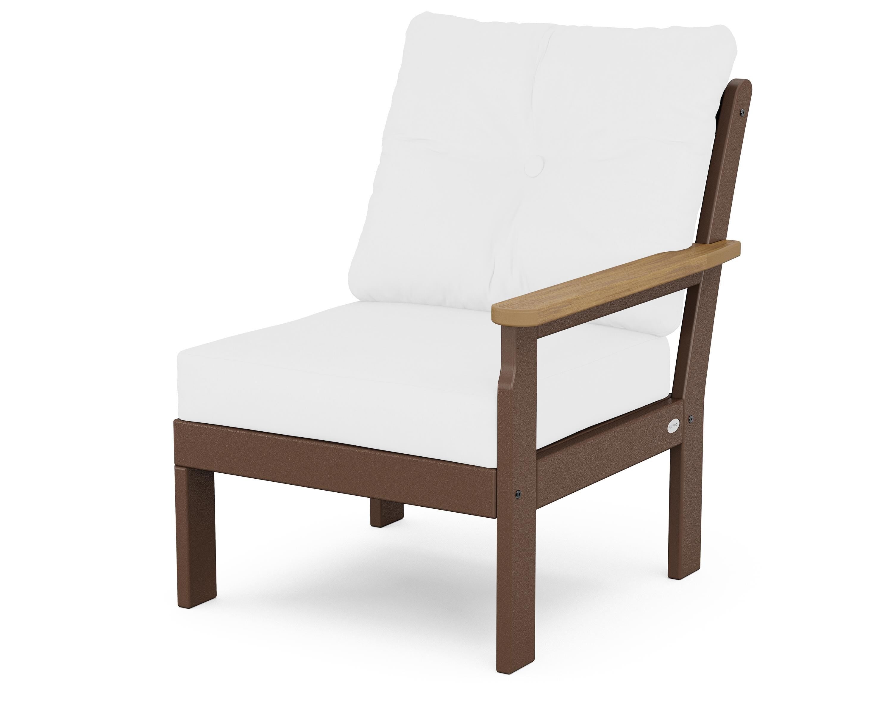 POLYWOOD® Vineyard Modular Right Arm Chair in Mahogany / Natural / Natural