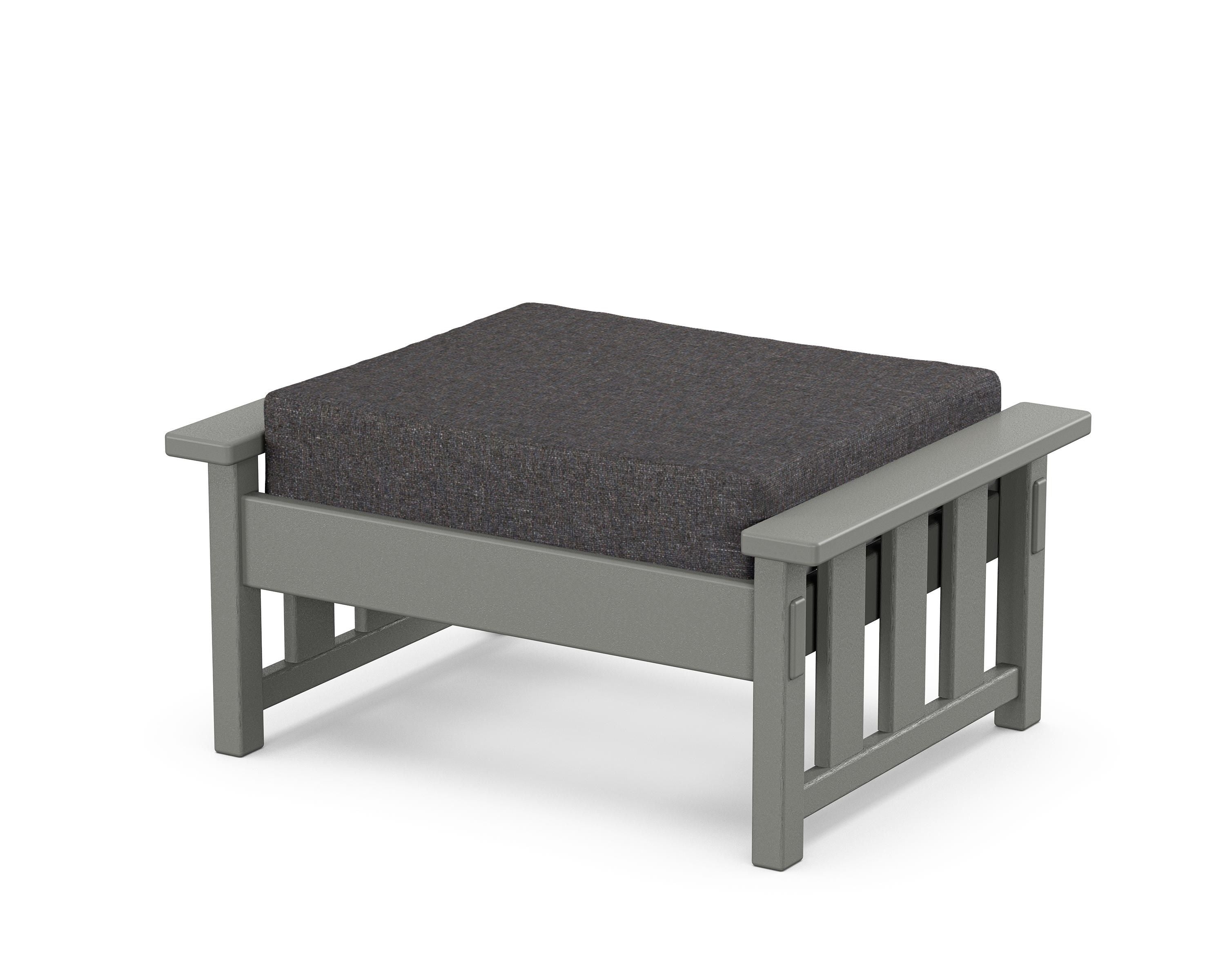 Martha Stewart by POLYWOOD® Acadia Deep Seating Ottoman in Slate Grey / Ash Charcoal