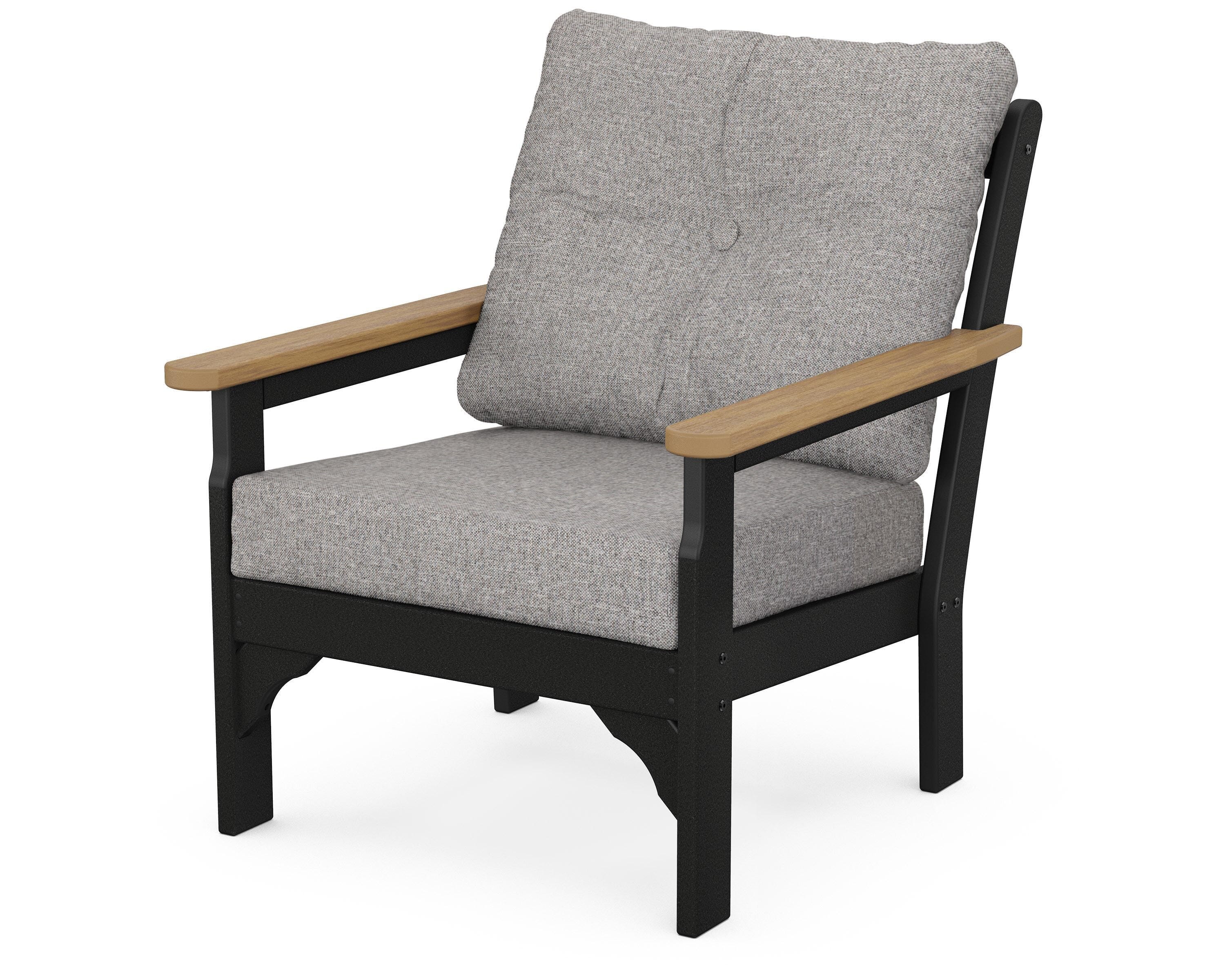 POLYWOOD® Vineyard Deep Seating Chair in Black / Natural / Grey Mist