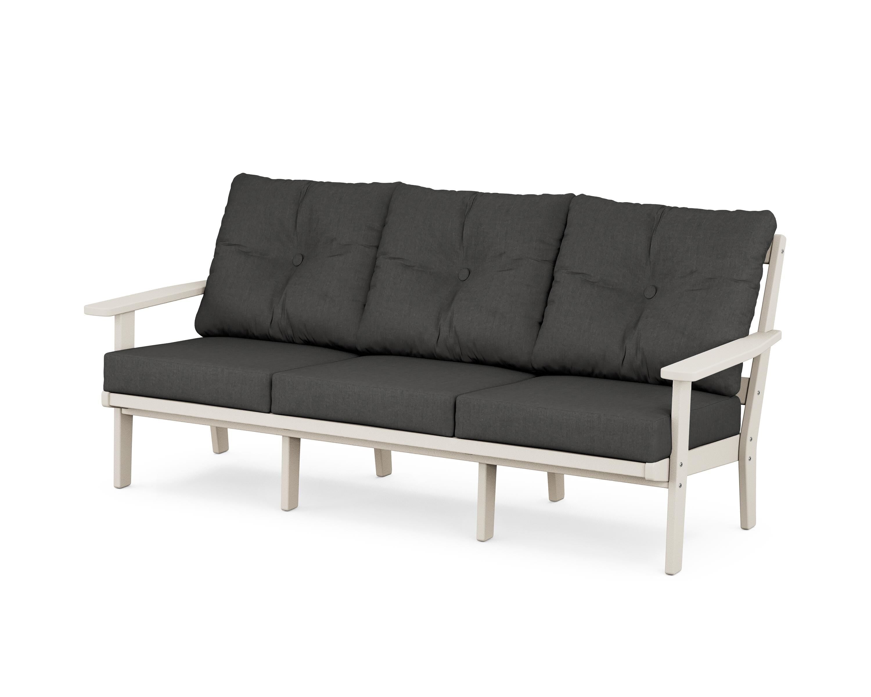 POLYWOOD® Prairie Deep Seating Sofa in Sand / Spectrum Carbon