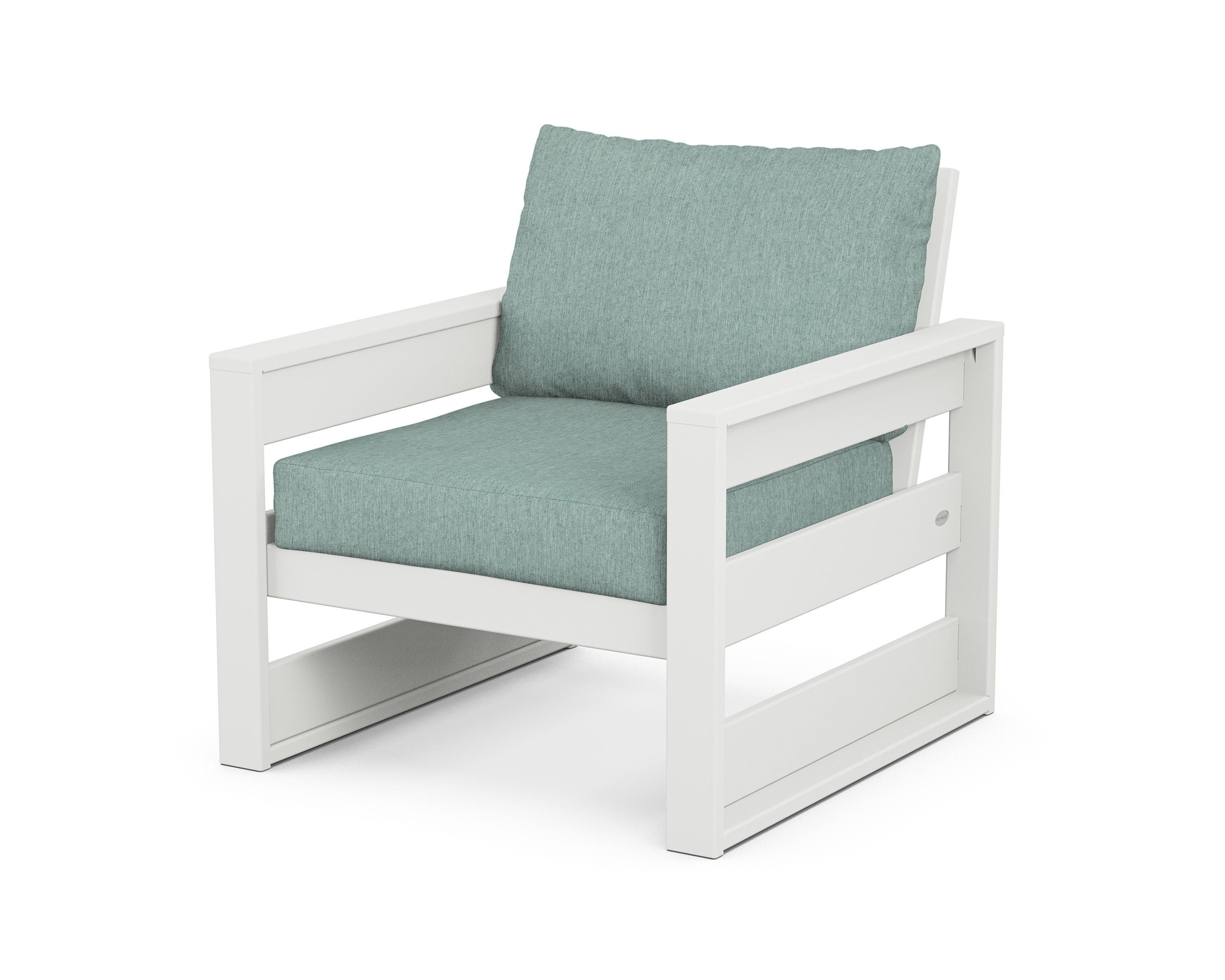 POLYWOOD® Westport Club Chair in White / Glacier Spa