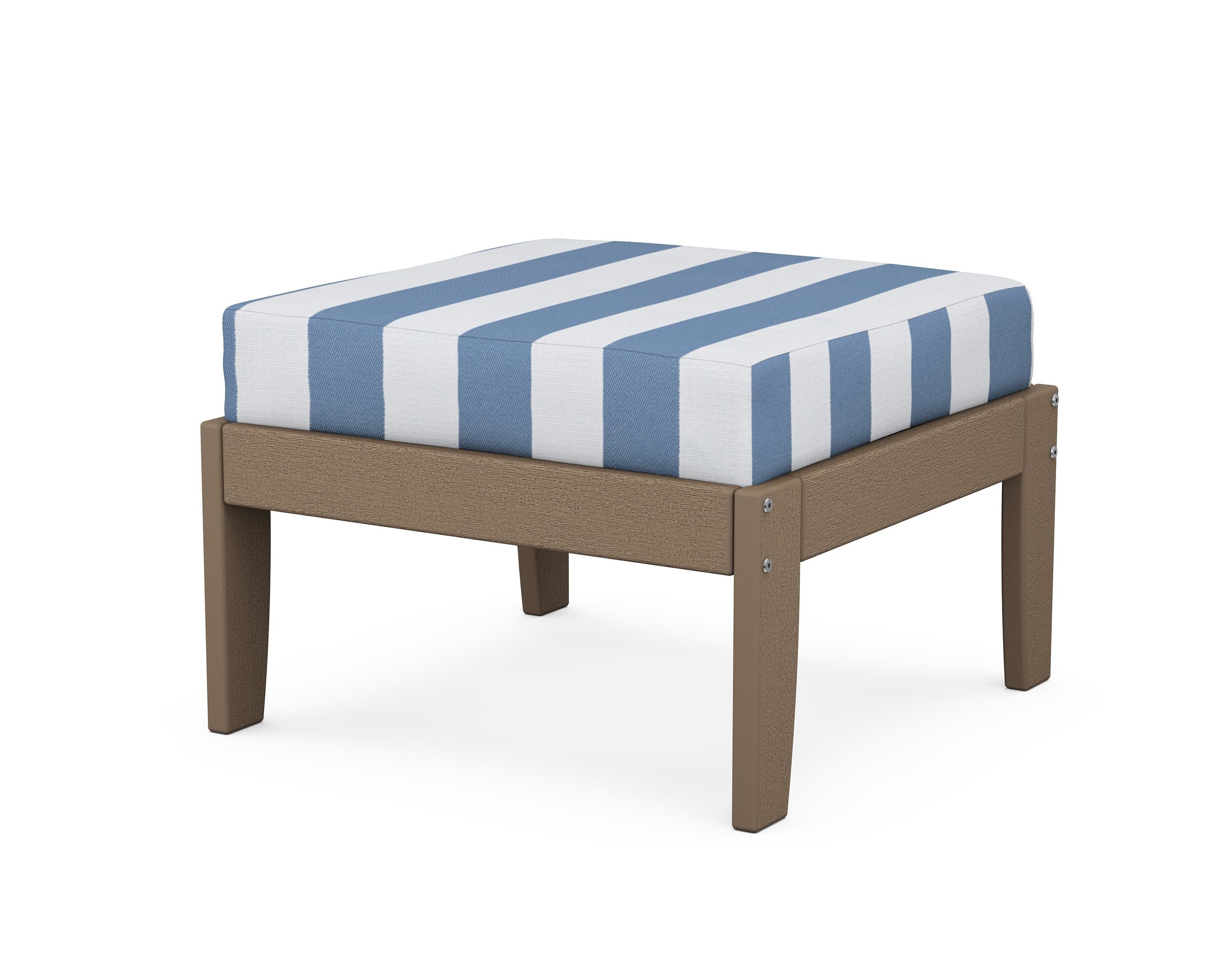 Unbranded Modular Ottoman - Classic in Vintage Sahara / Cabana Stripe Sky Blue