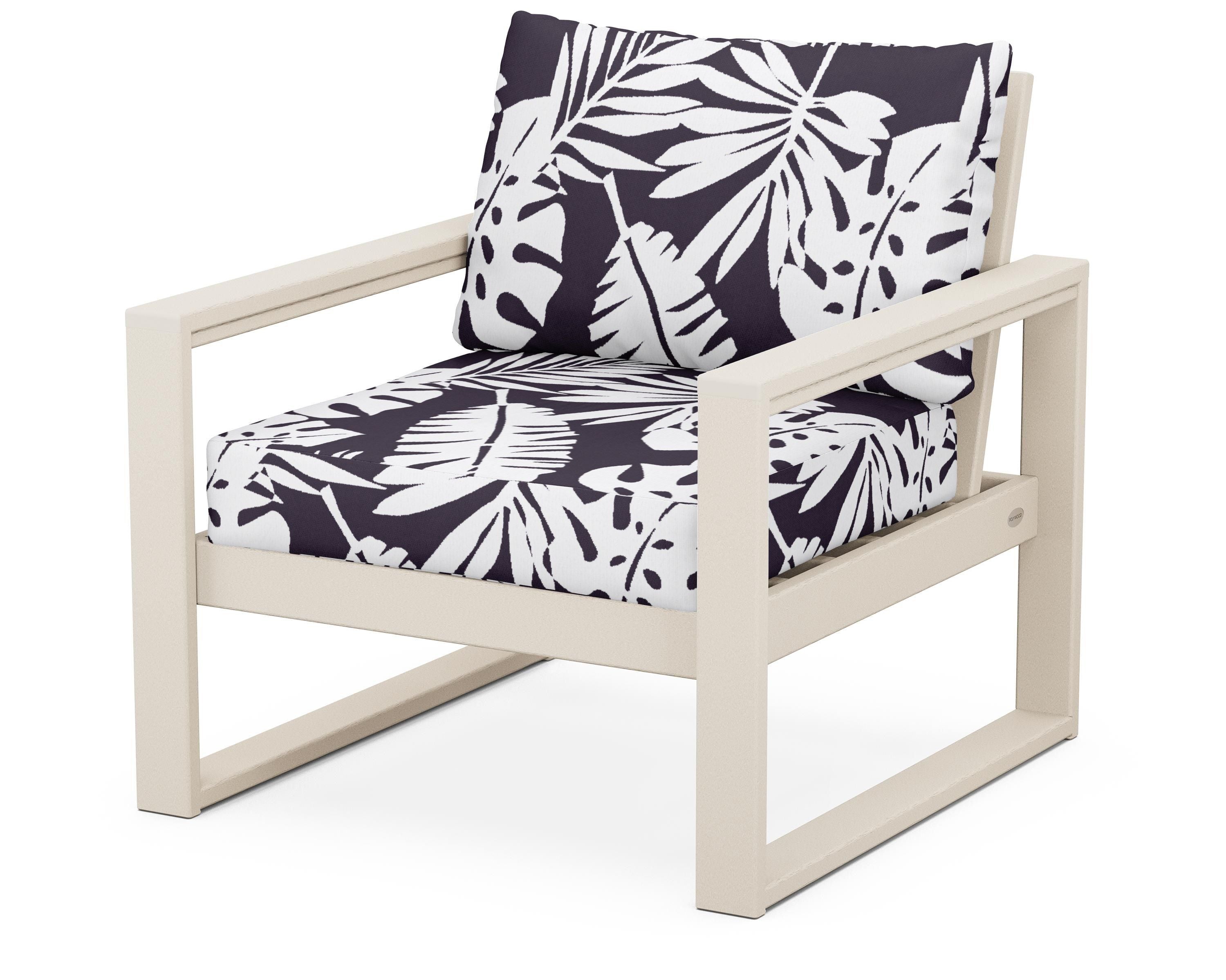 POLYWOOD® EDGE Club Chair in Sand / Leaf Navy