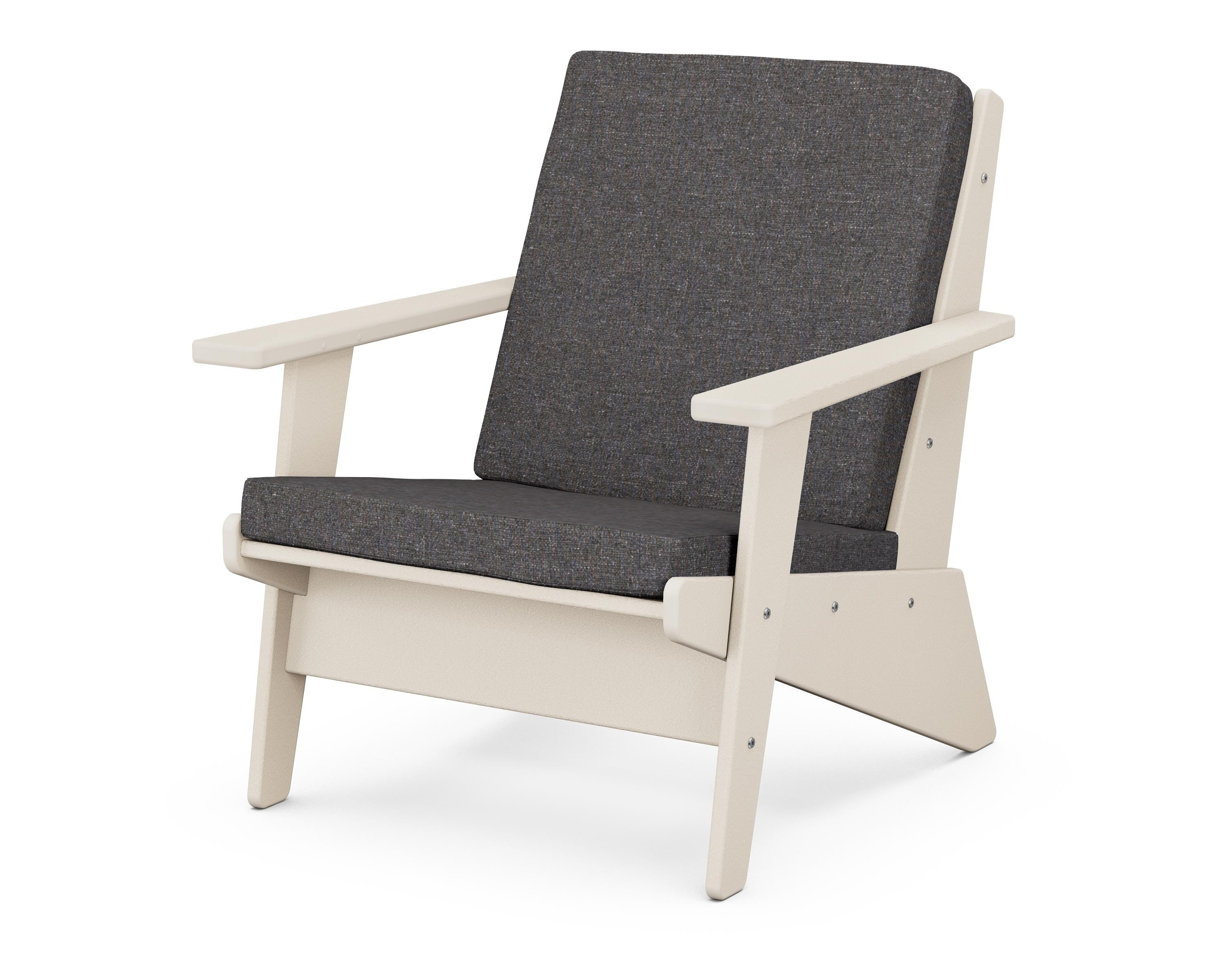 POLYWOOD® Riviera Modern Lounge Chair in Sand / Ash Charcoal