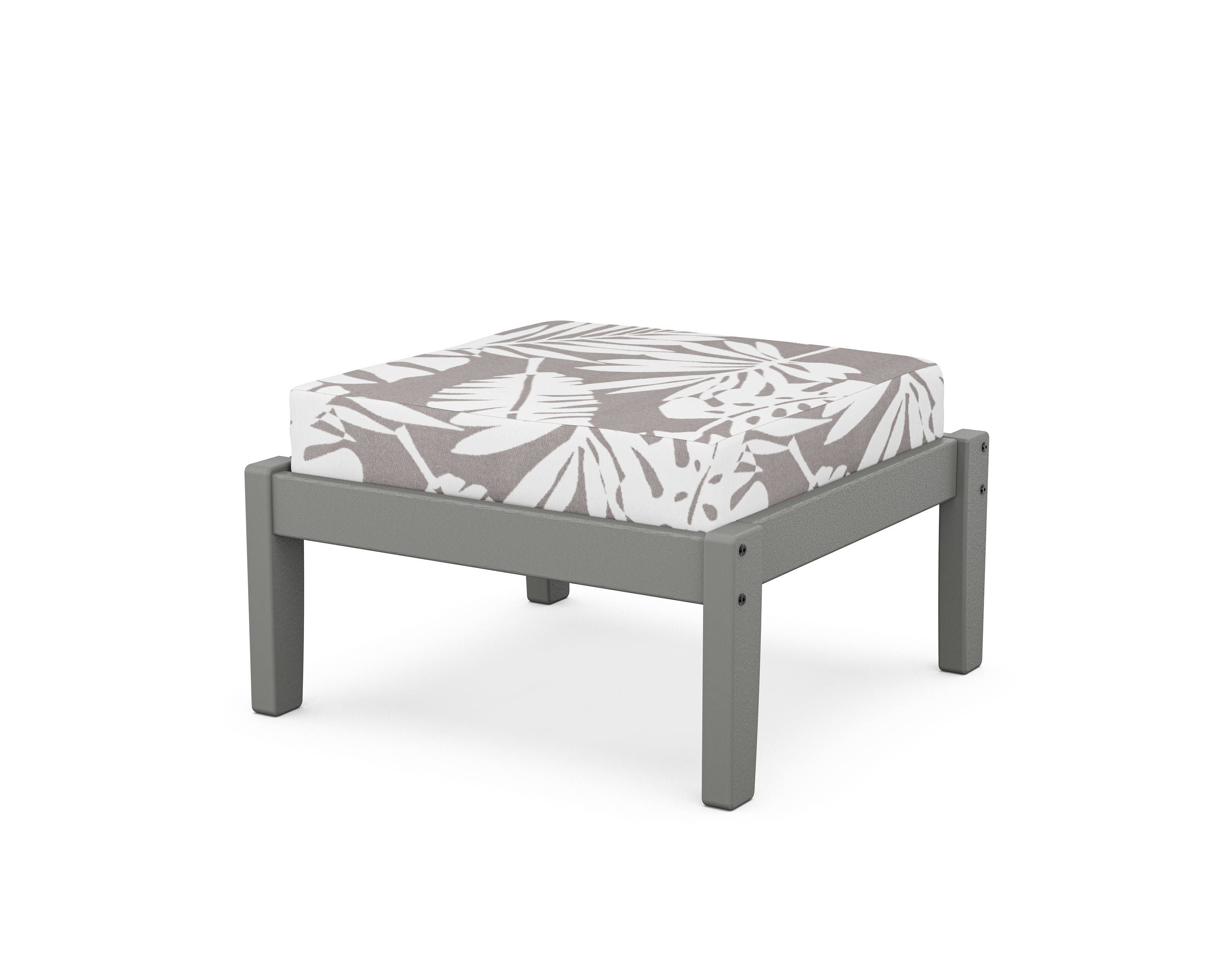 Unbranded Deep Seating Ottoman in Slate Grey / Leaf Grey Mist