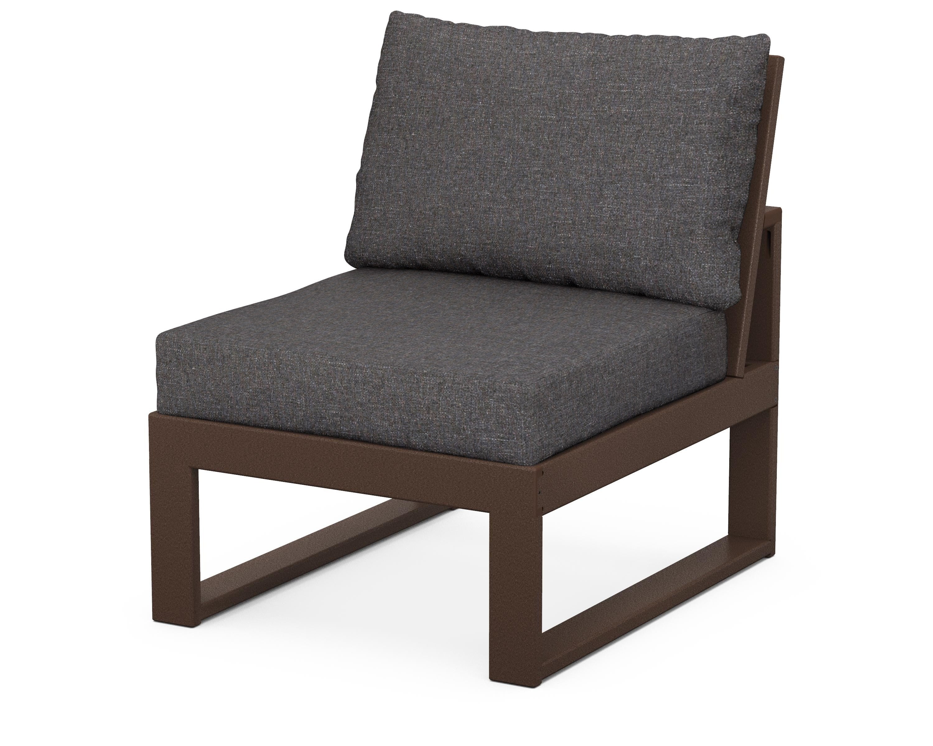 Unbranded Modular Armless Chair in Mahogany / Ash Charcoal