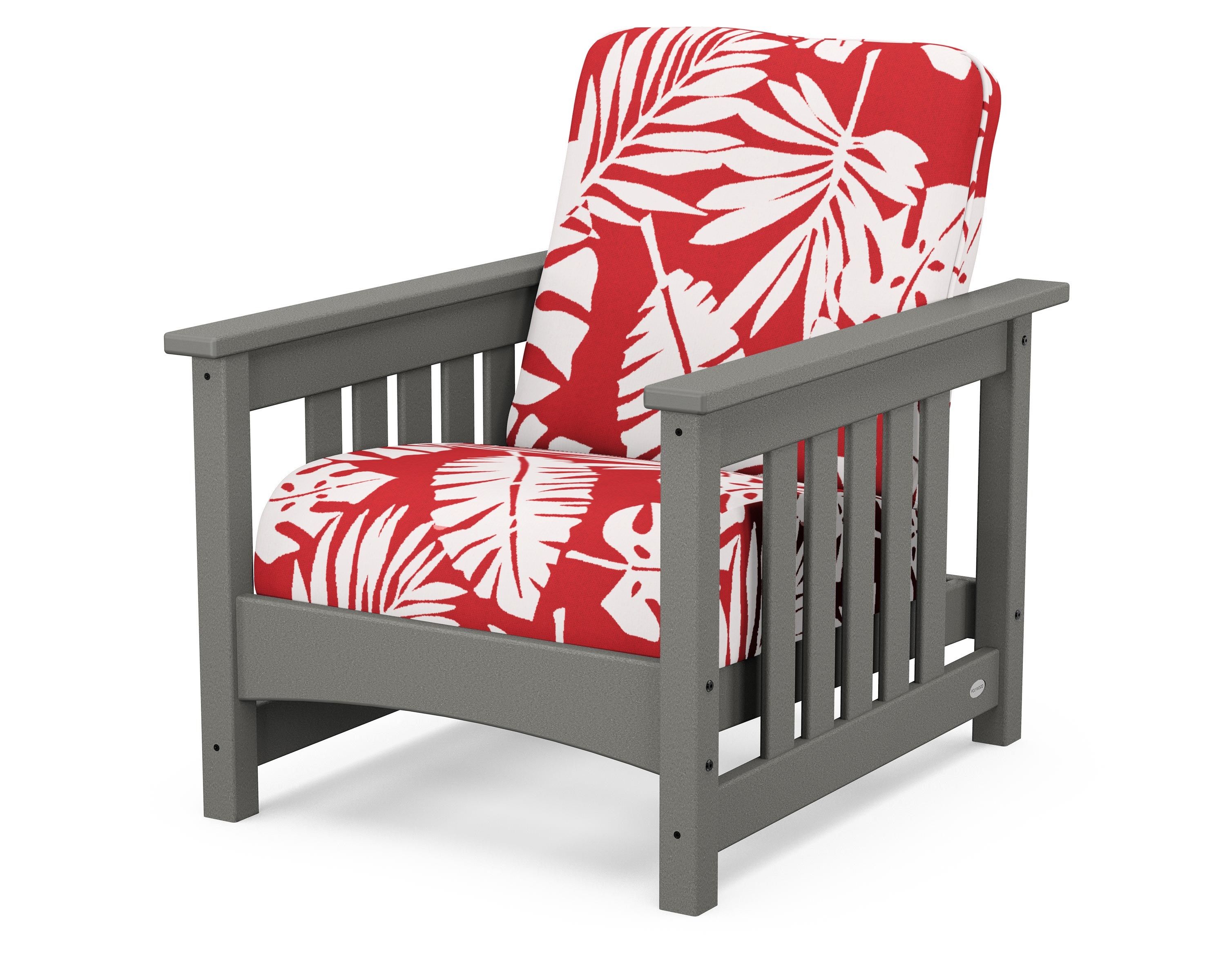 POLYWOOD® Club Mission Chair in Slate Grey / Leaf Crimson