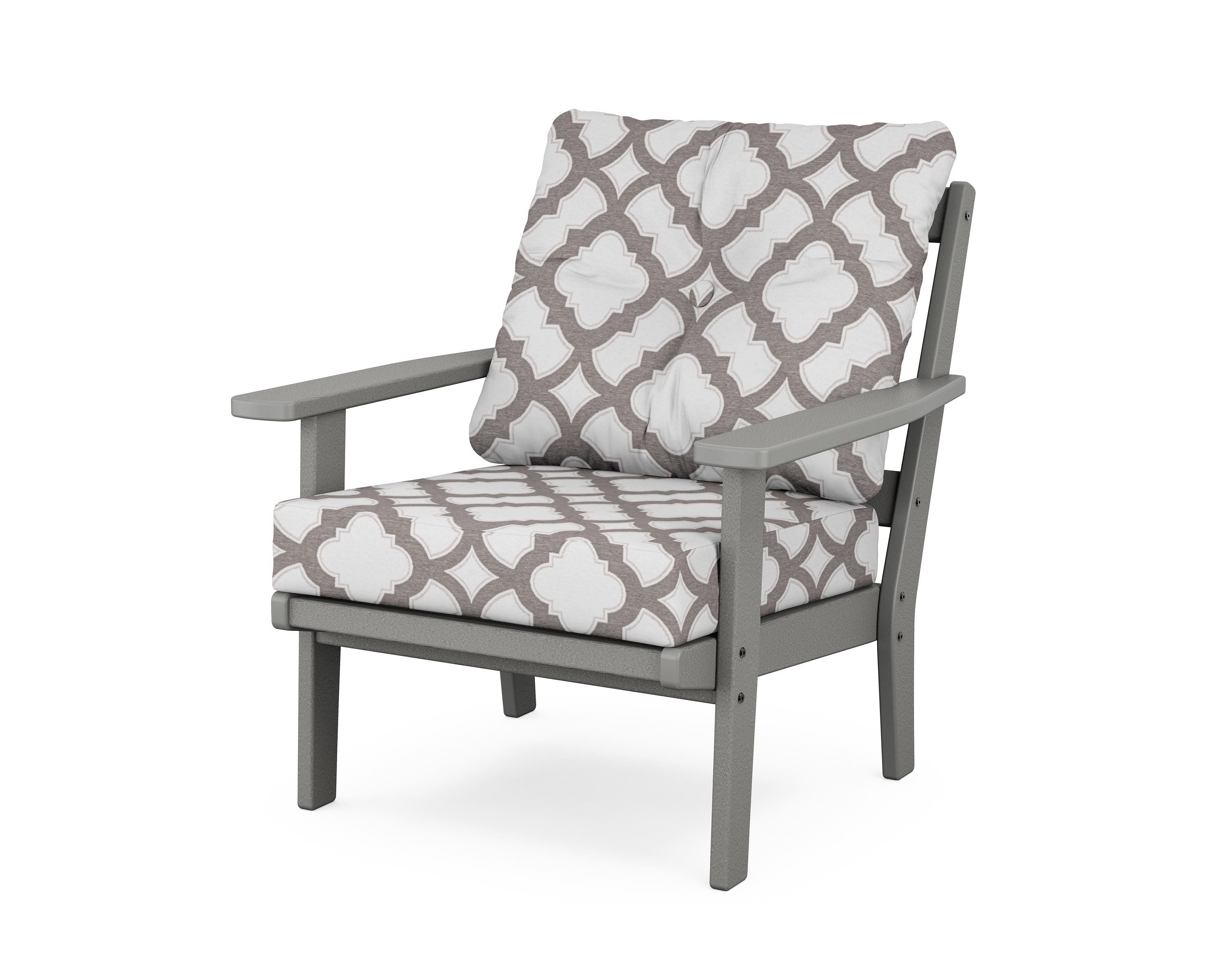 POLYWOOD® Prairie Deep Seating Chair in Slate Grey / Trellis Grey Mist