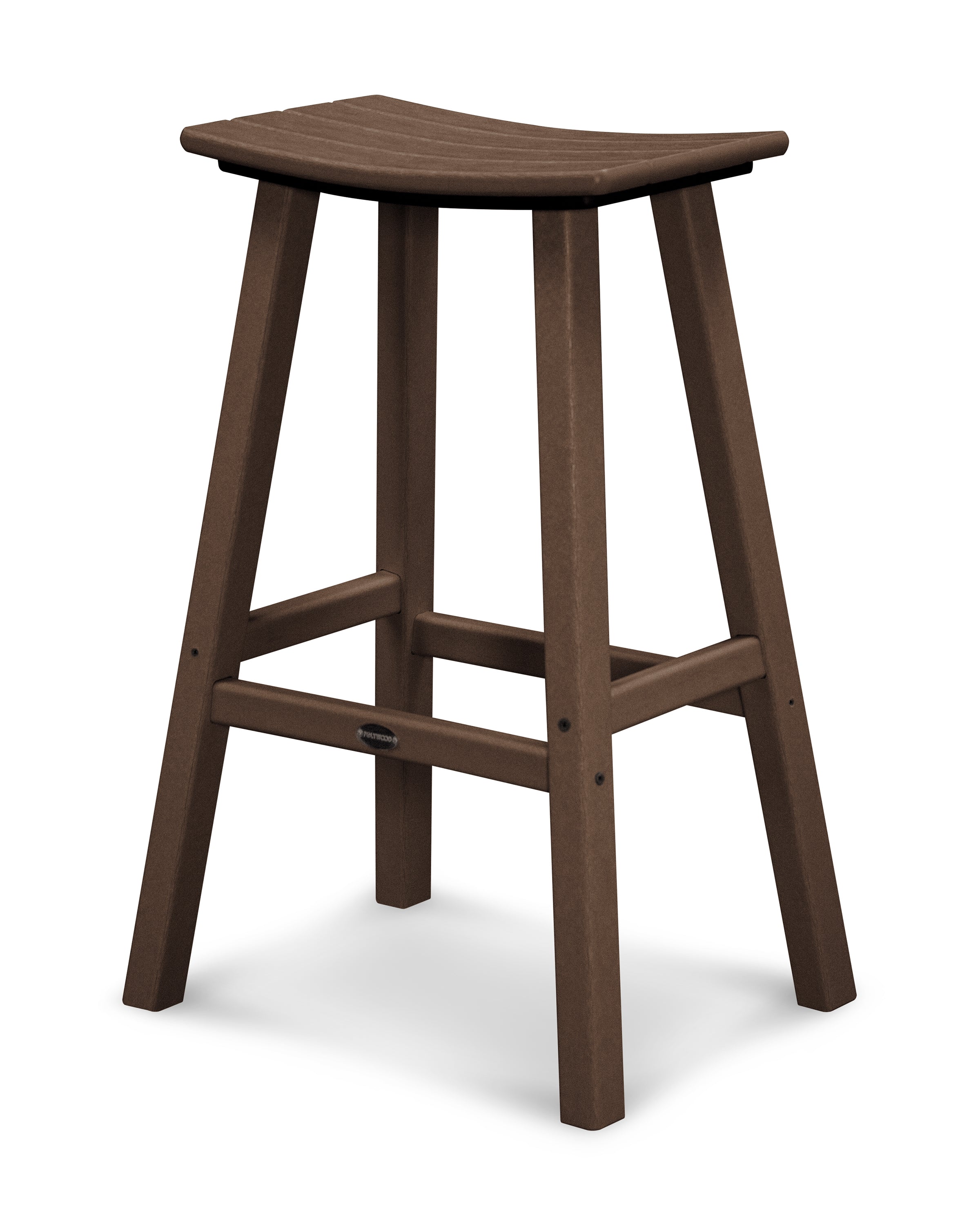 POLYWOOD® Traditional 30" Saddle Bar Stool in Mahogany