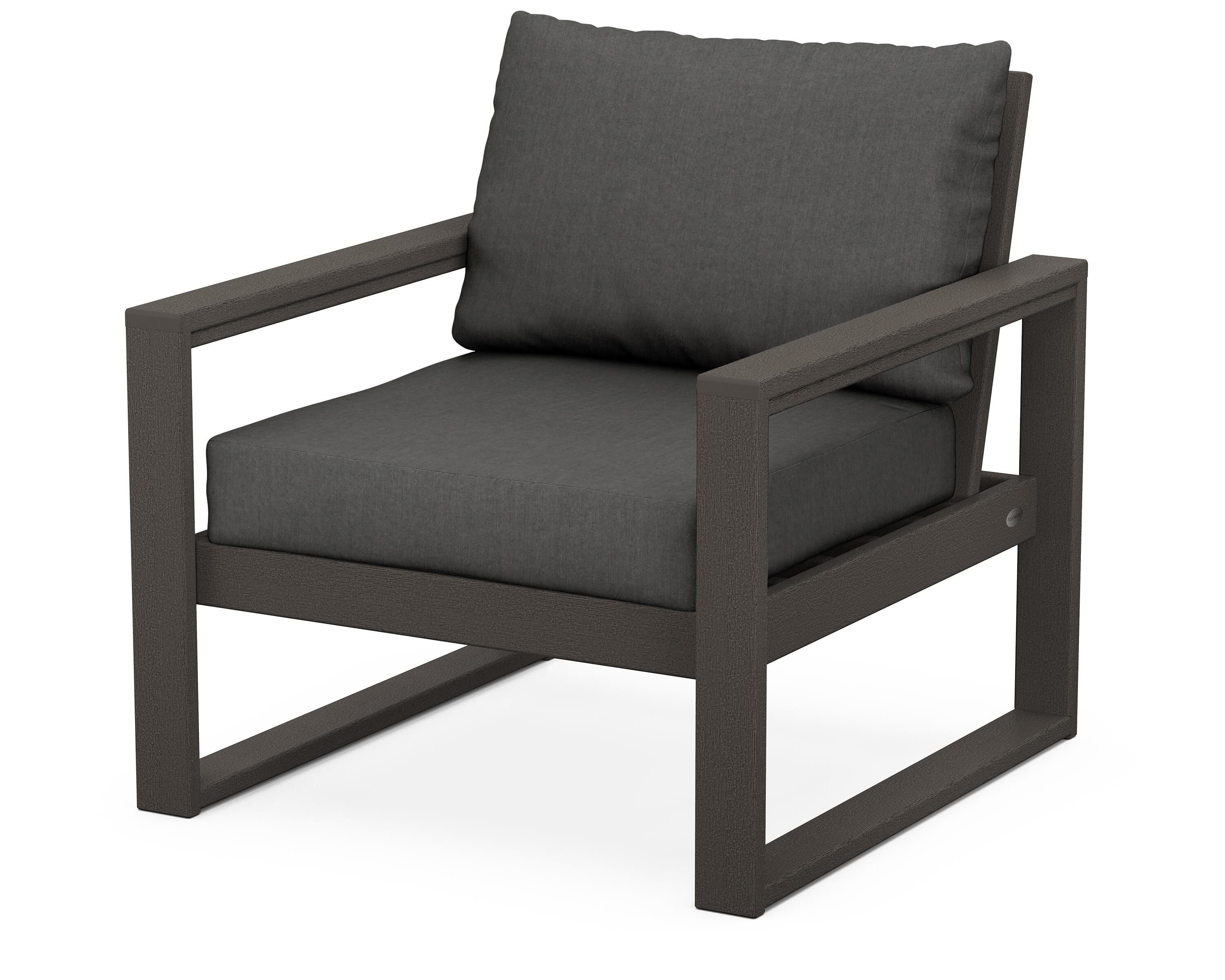 POLYWOOD® EDGE Club Chair in Vintage Coffee / Spectrum Carbon