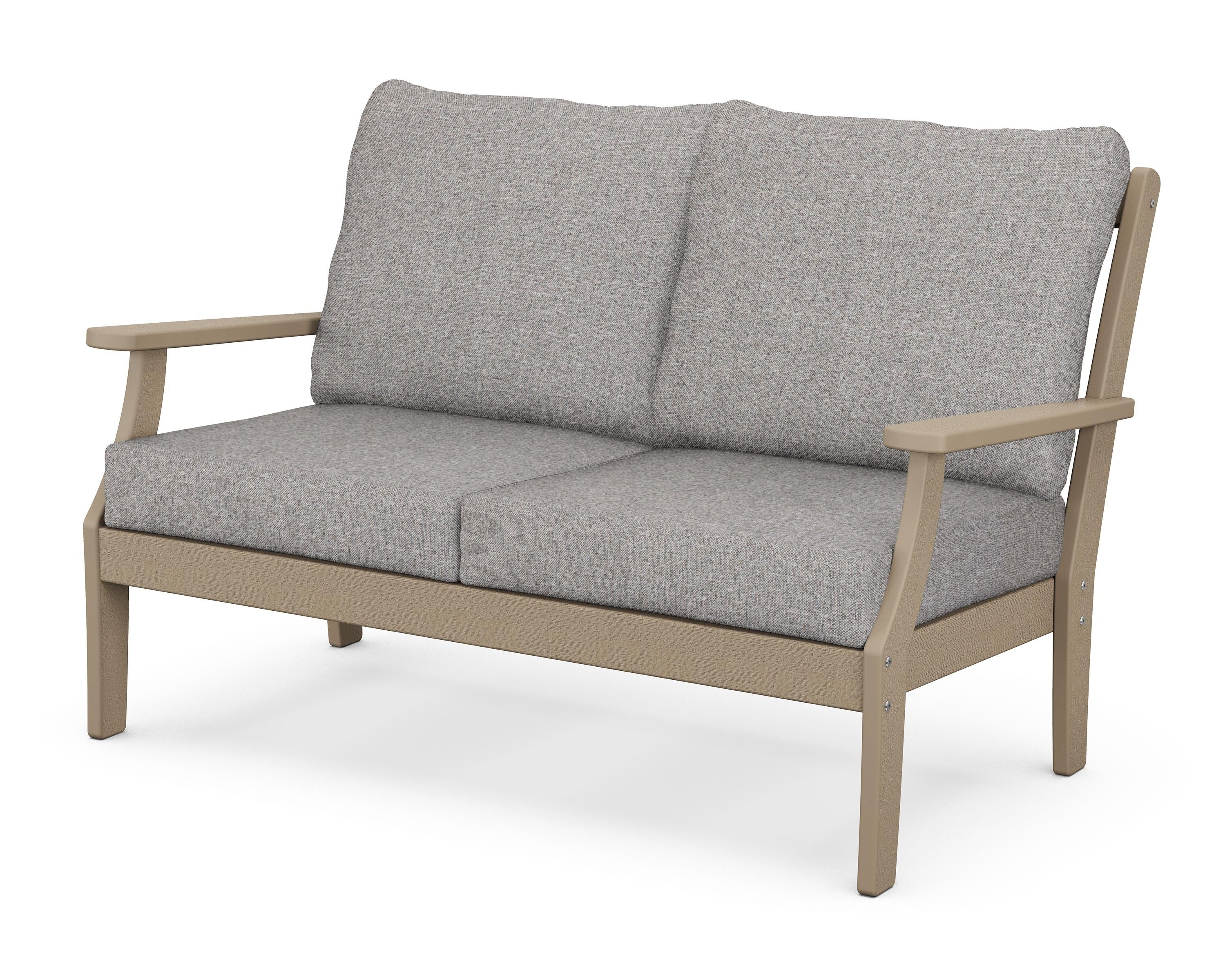 POLYWOOD® Braxton Deep Seating Loveseat in Vintage Sahara / Grey Mist
