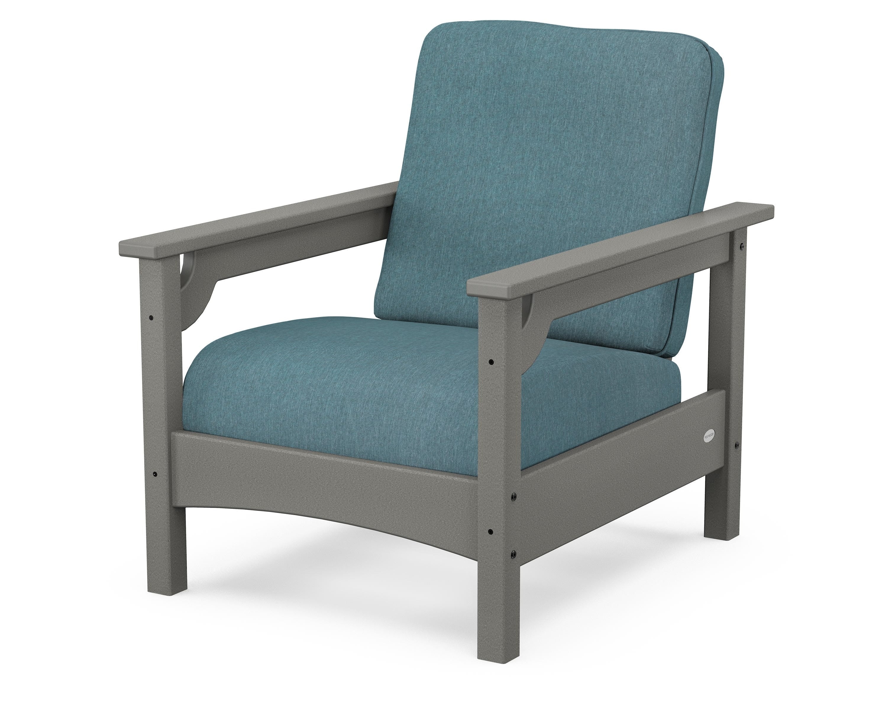 POLYWOOD® Club Chair in Slate Grey / Ocean Teal