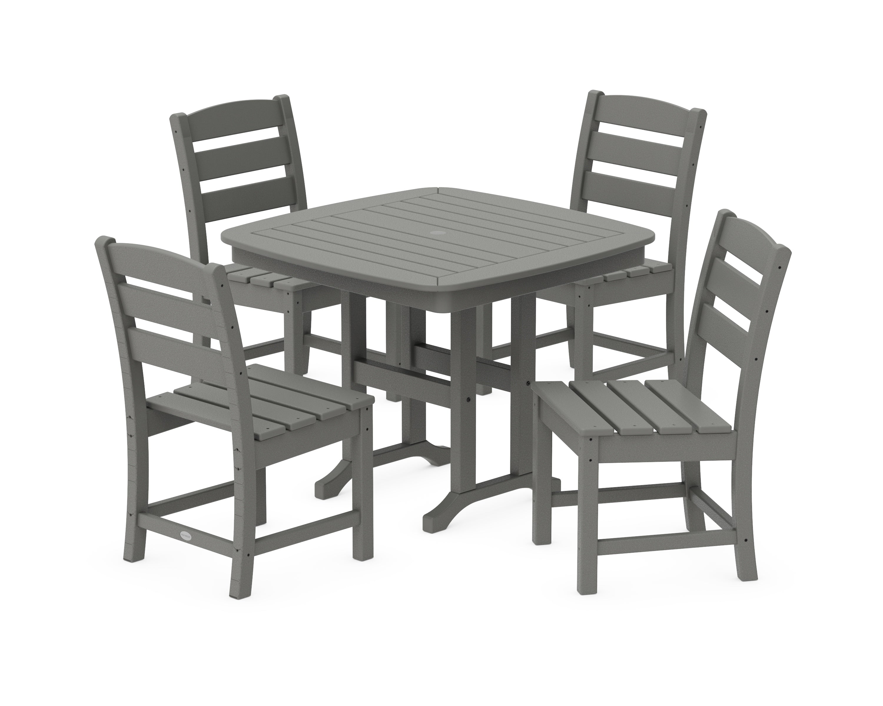 POLYWOOD® Lakeside 5-Piece Side Chair Dining Set in Slate Grey
