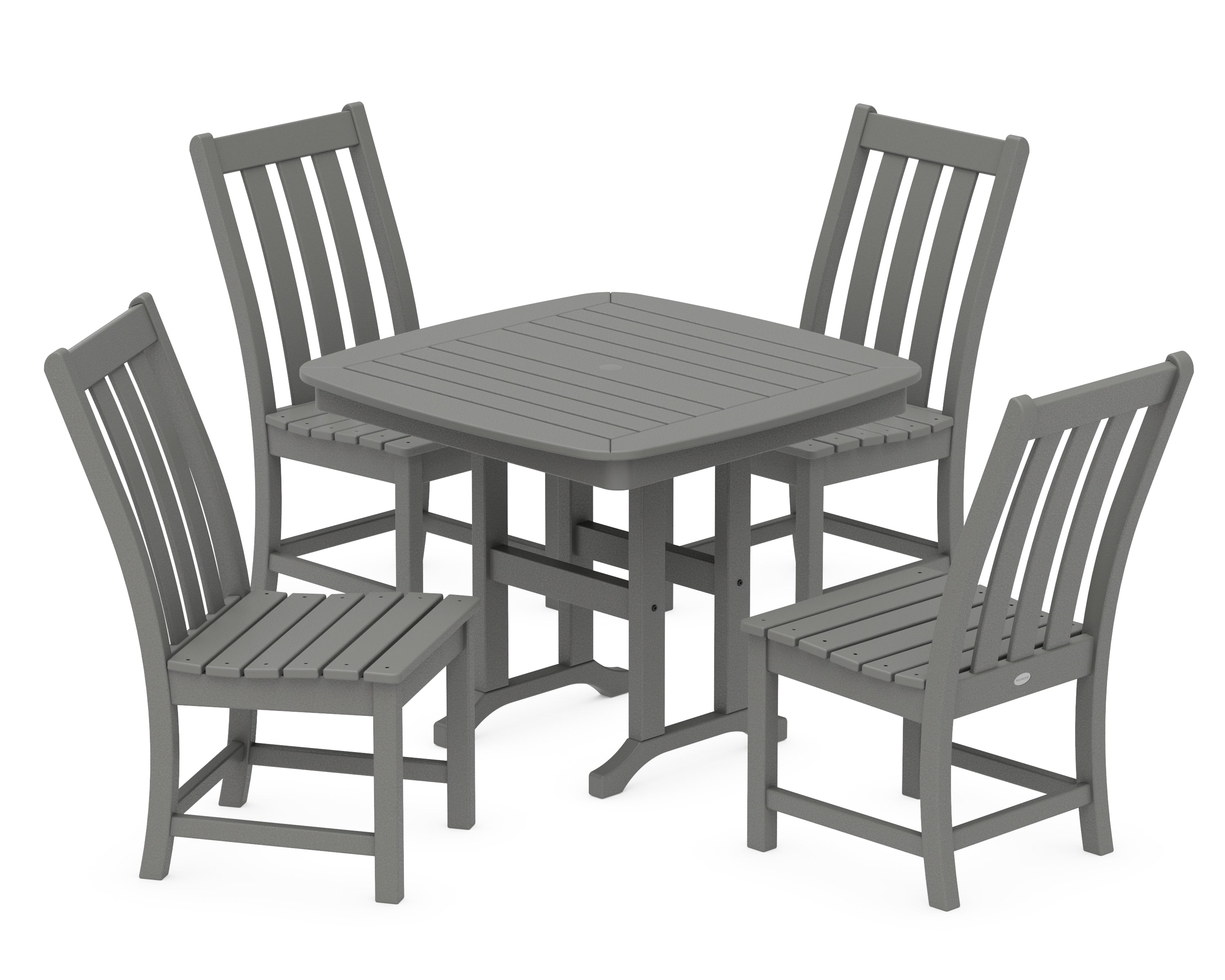 POLYWOOD® Vineyard 5-Piece Side Chair Dining Set in Slate Grey