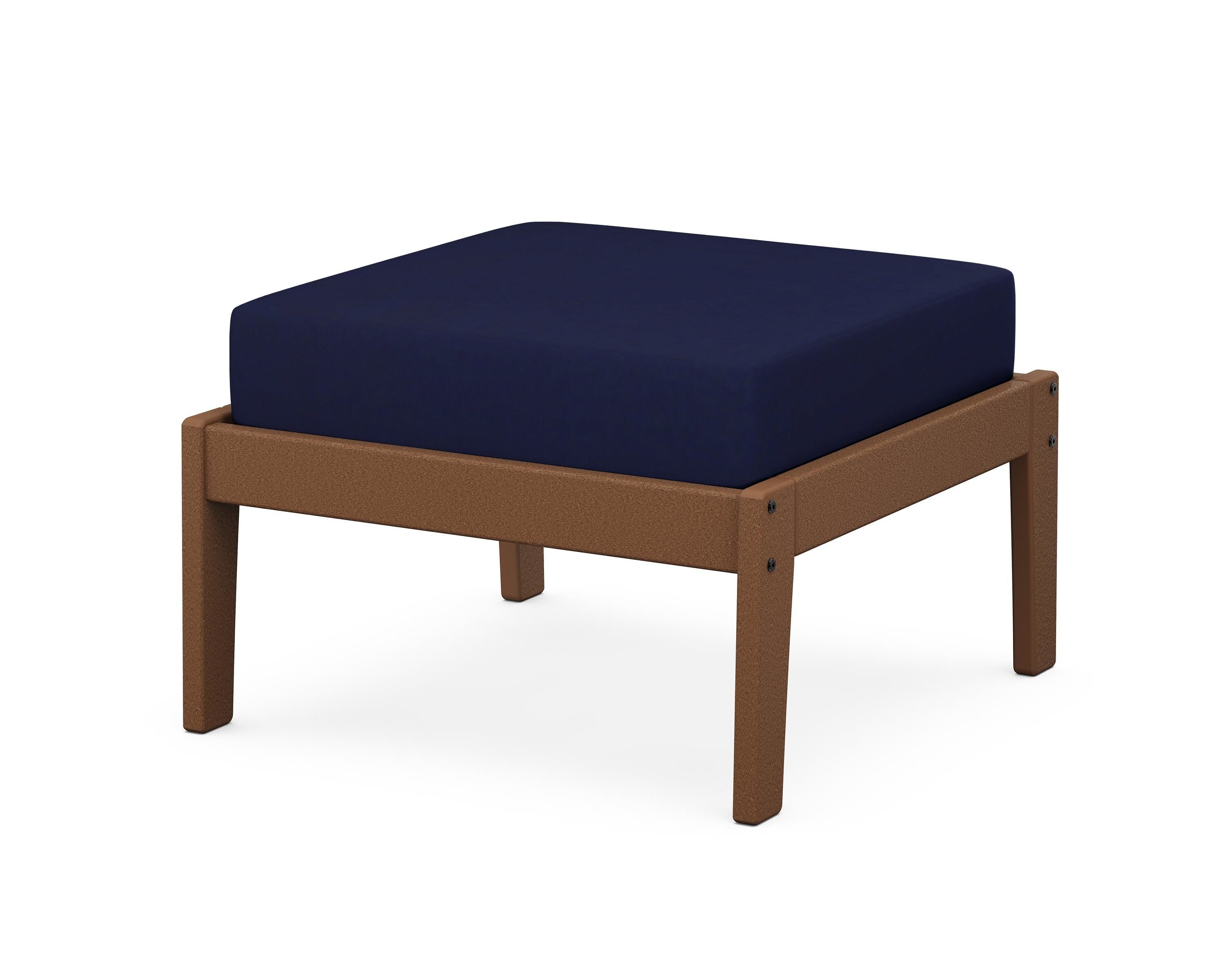 Unbranded Deep Seating Ottoman in Teak / Navy