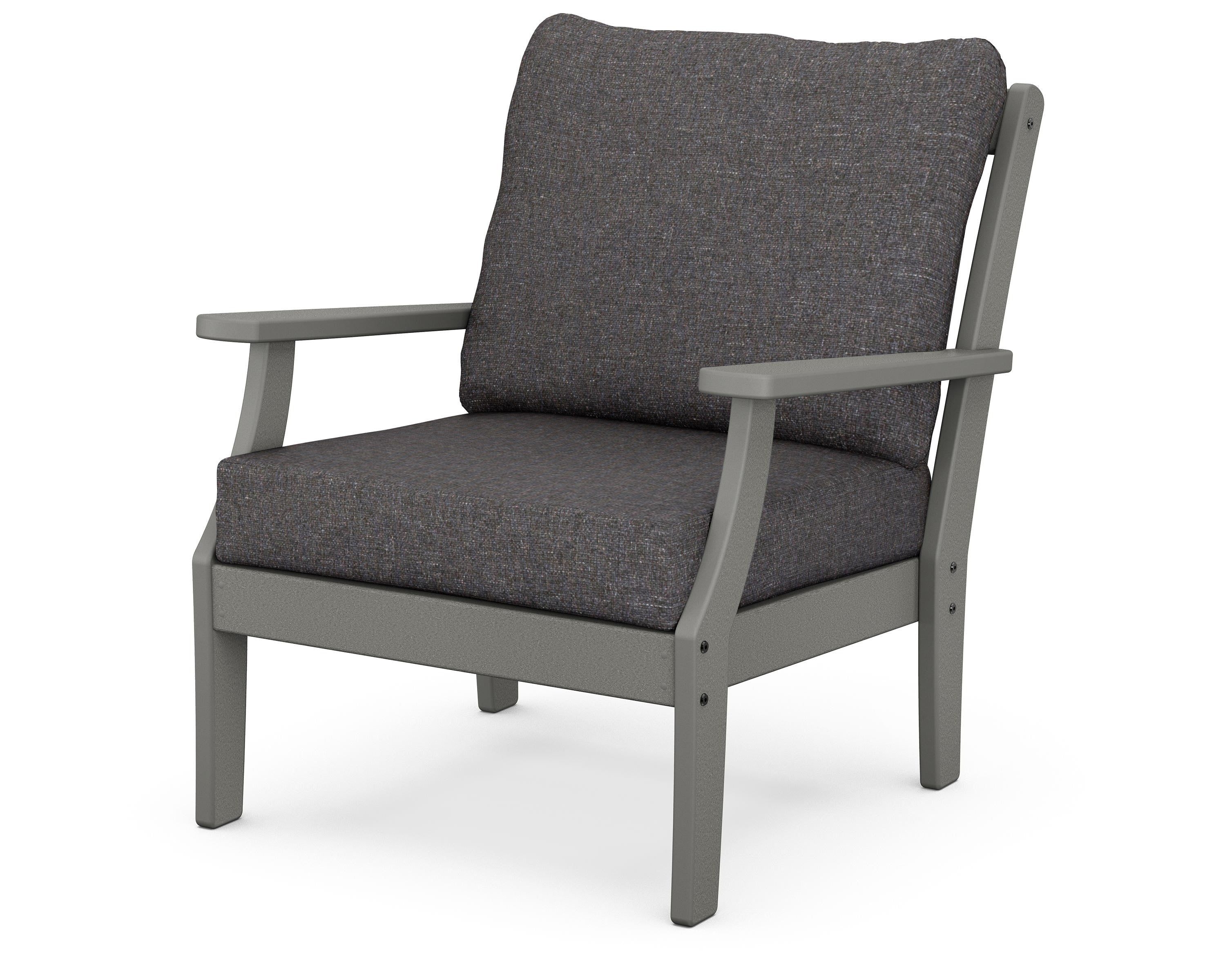 POLYWOOD® Braxton Deep Seating Chair in Slate Grey / Ash Charcoal