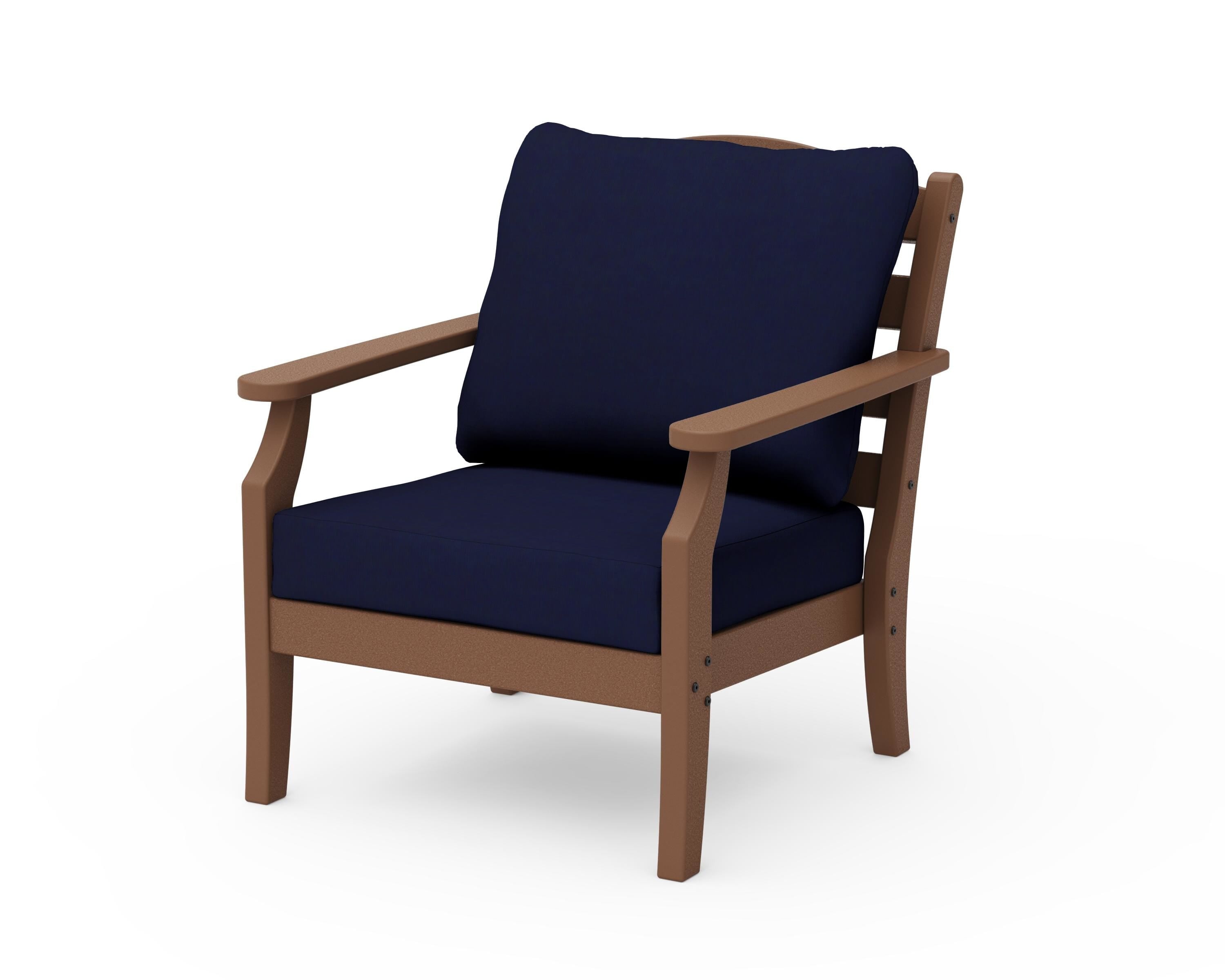 Draper James™ by POLYWOOD® Savannah Deep Seating Chair in Teak / Navy