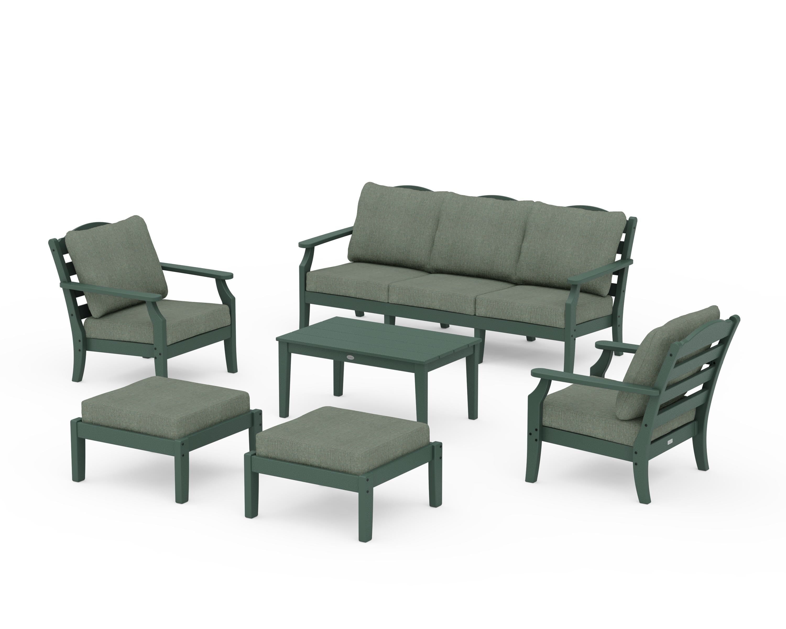 Draper James™ by POLYWOOD® Savannah 6-Piece Lounge Sofa Set in Green / Cast Sage