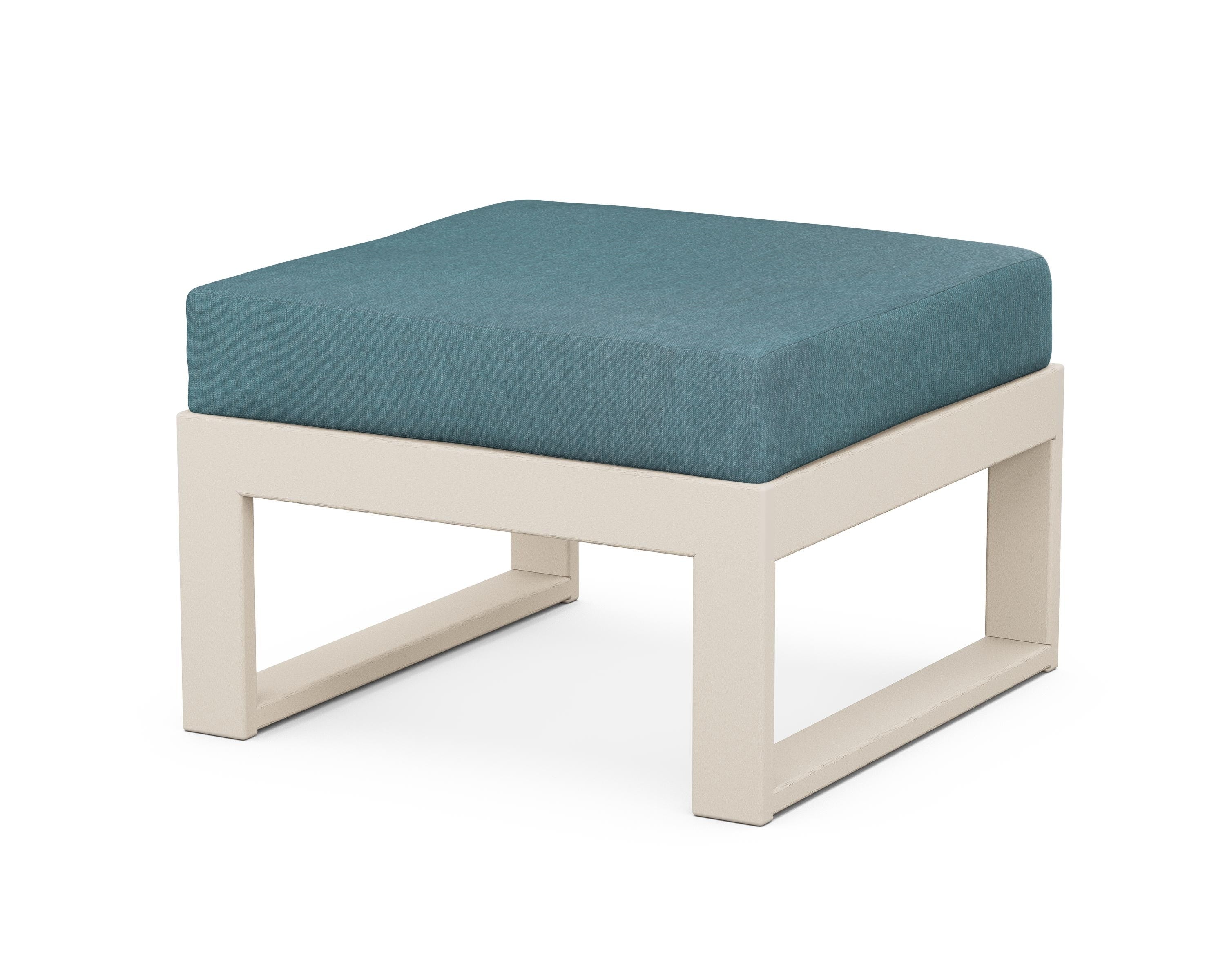 Unbranded Modular Ottoman - Modern in Sand / Ocean Teal