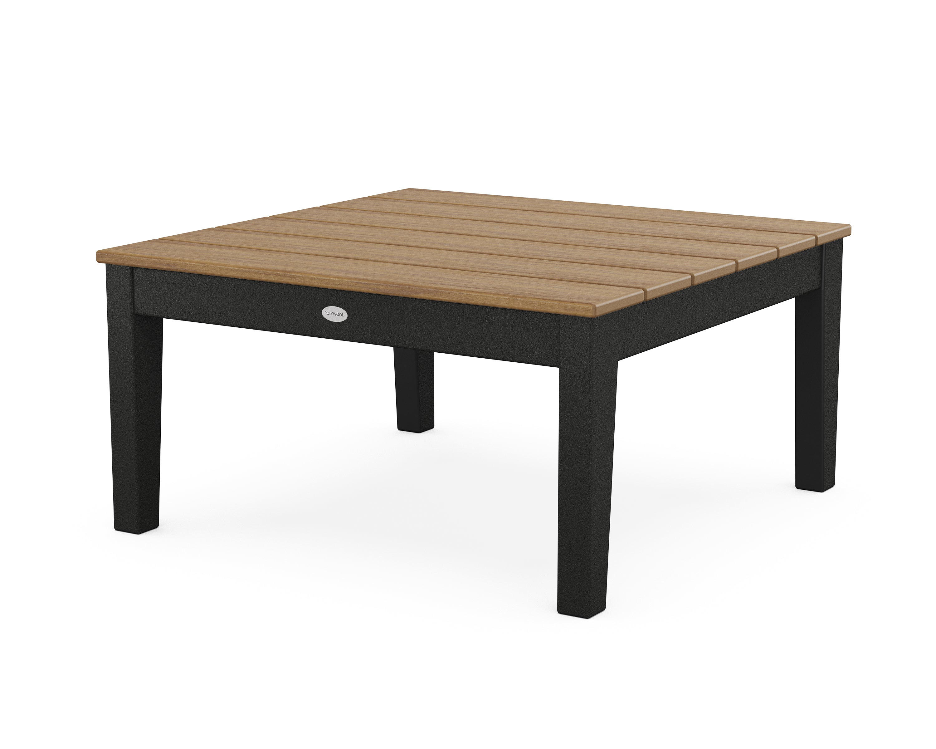 POLYWOOD® Newport 36" Conversation Table in Black / Natural