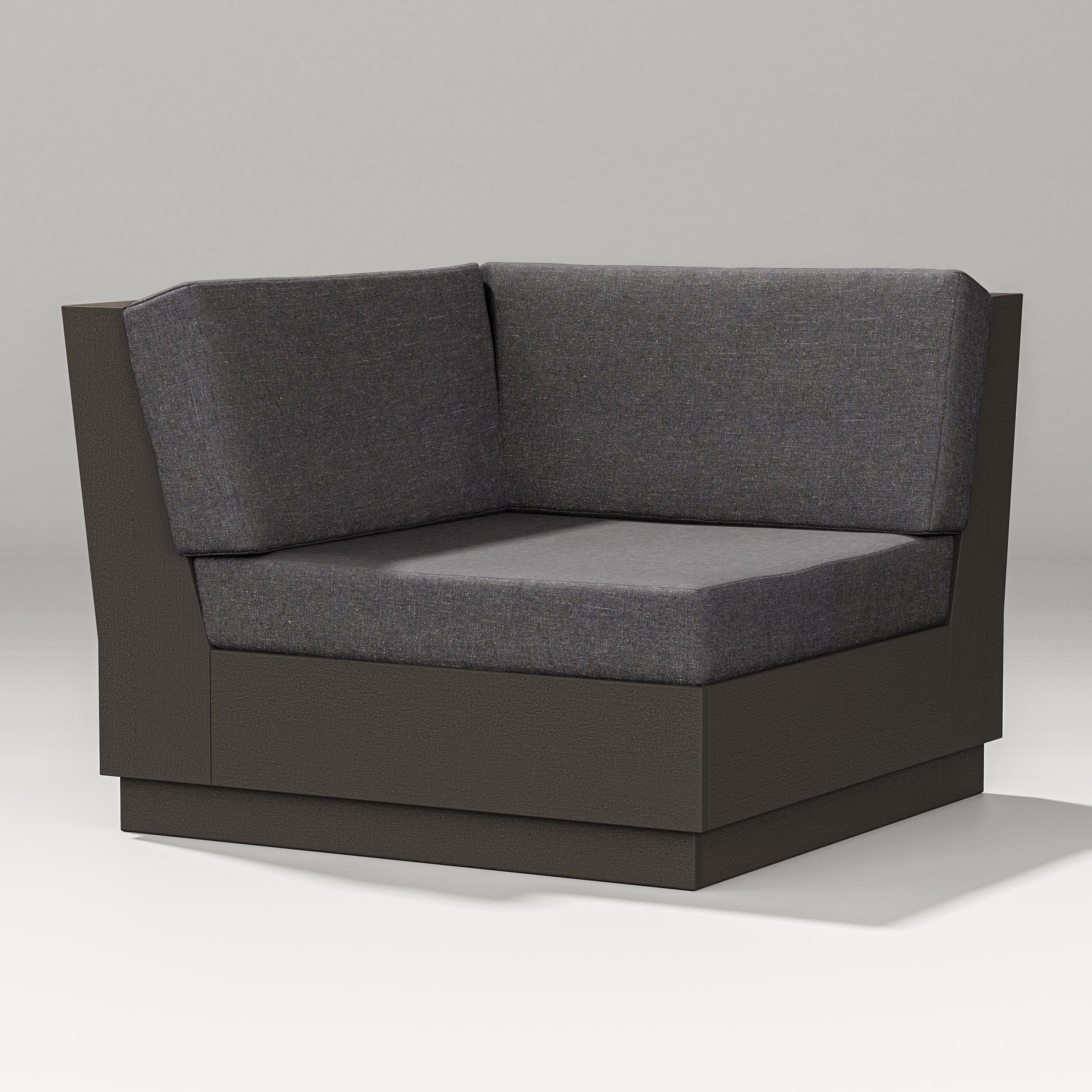 PW Designer Series Elevate Modular Corner Chair in Vintage Coffee / Ash Charcoal