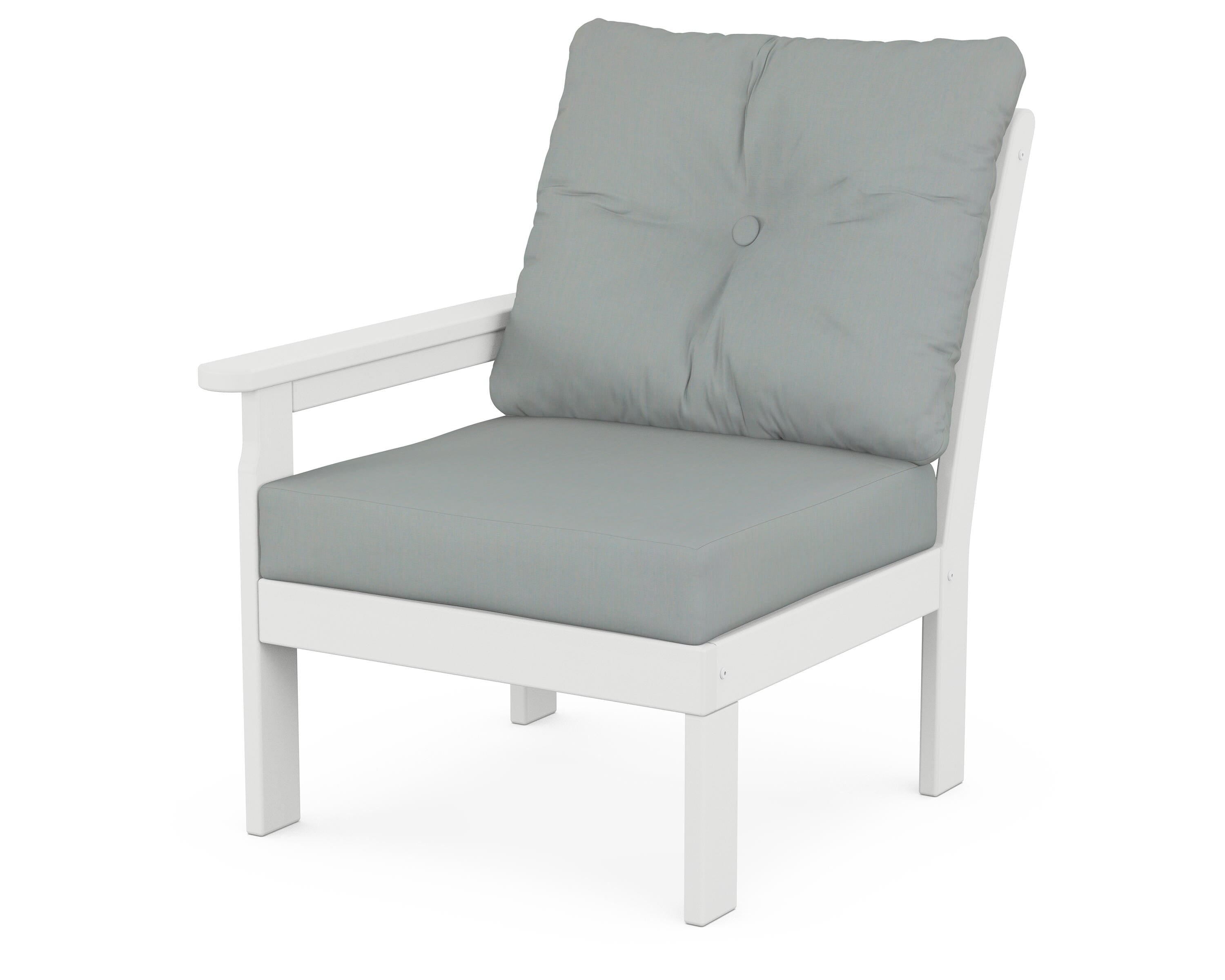 POLYWOOD® Vineyard Modular Left Arm Chair in White / Spa