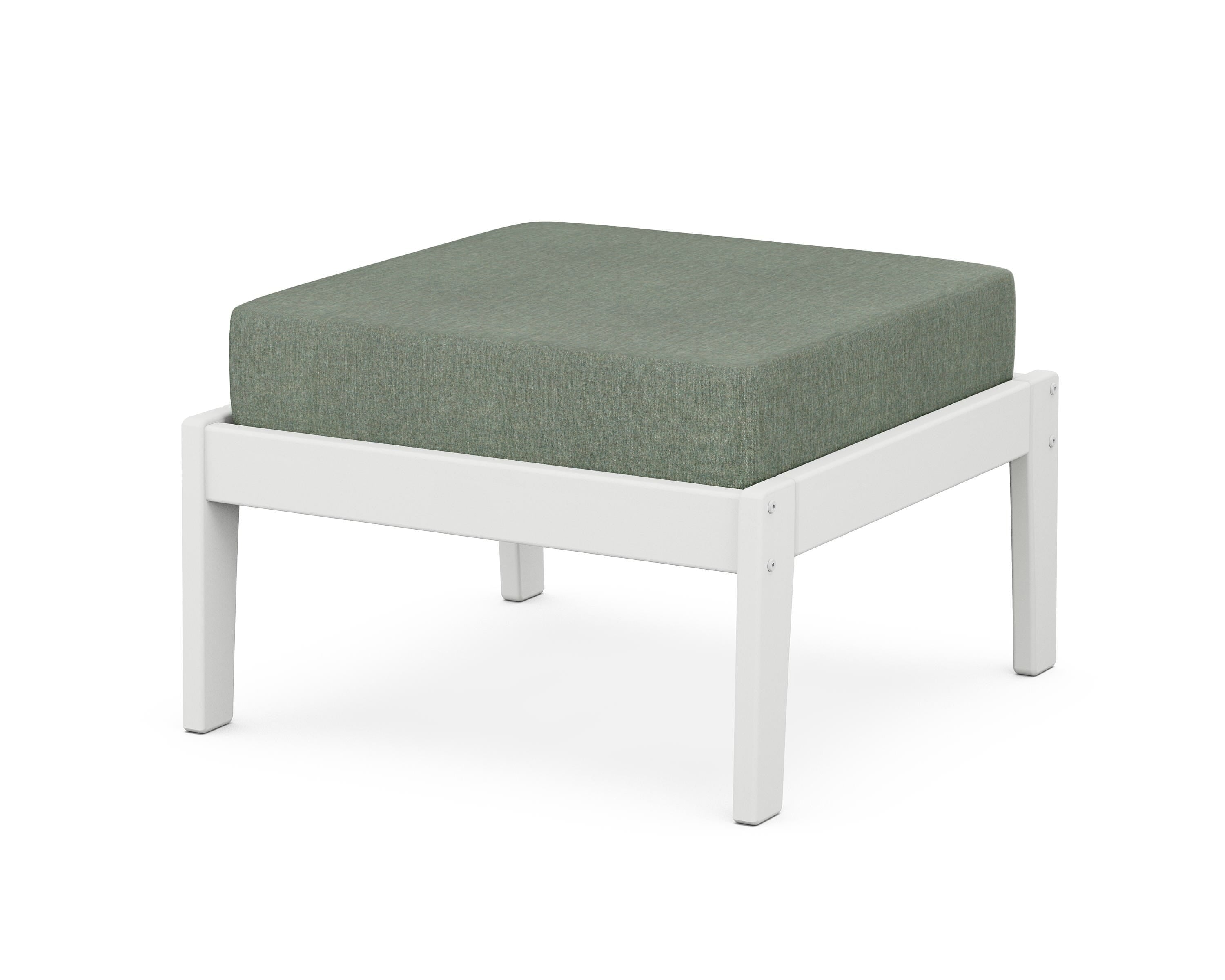 Unbranded Deep Seating Ottoman in White / Cast Sage