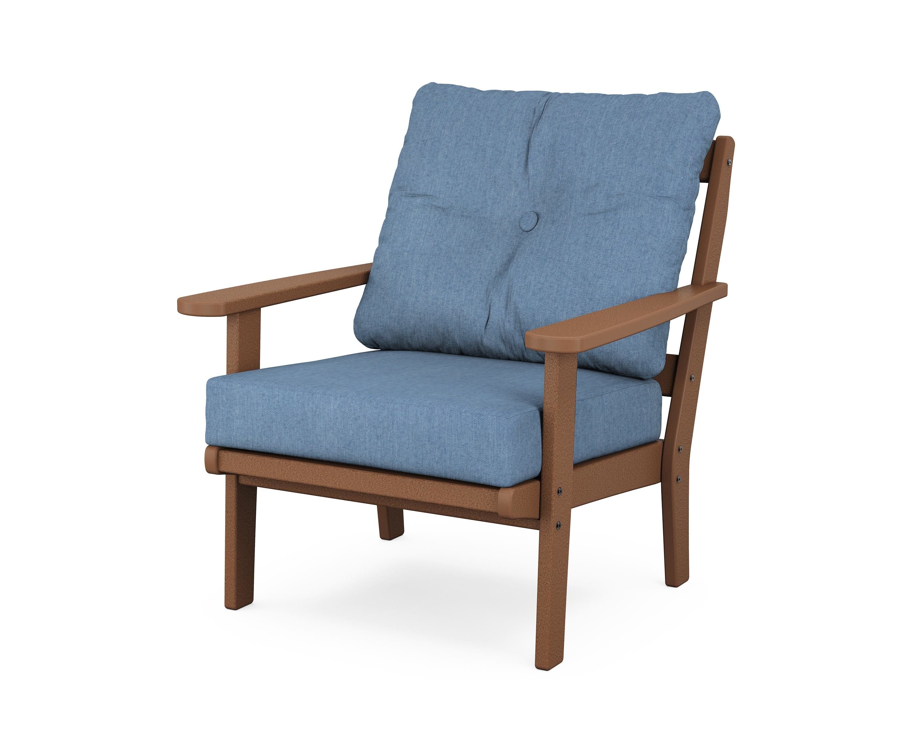 POLYWOOD® Mission Deep Seating Chair in Teak / Sky Blue