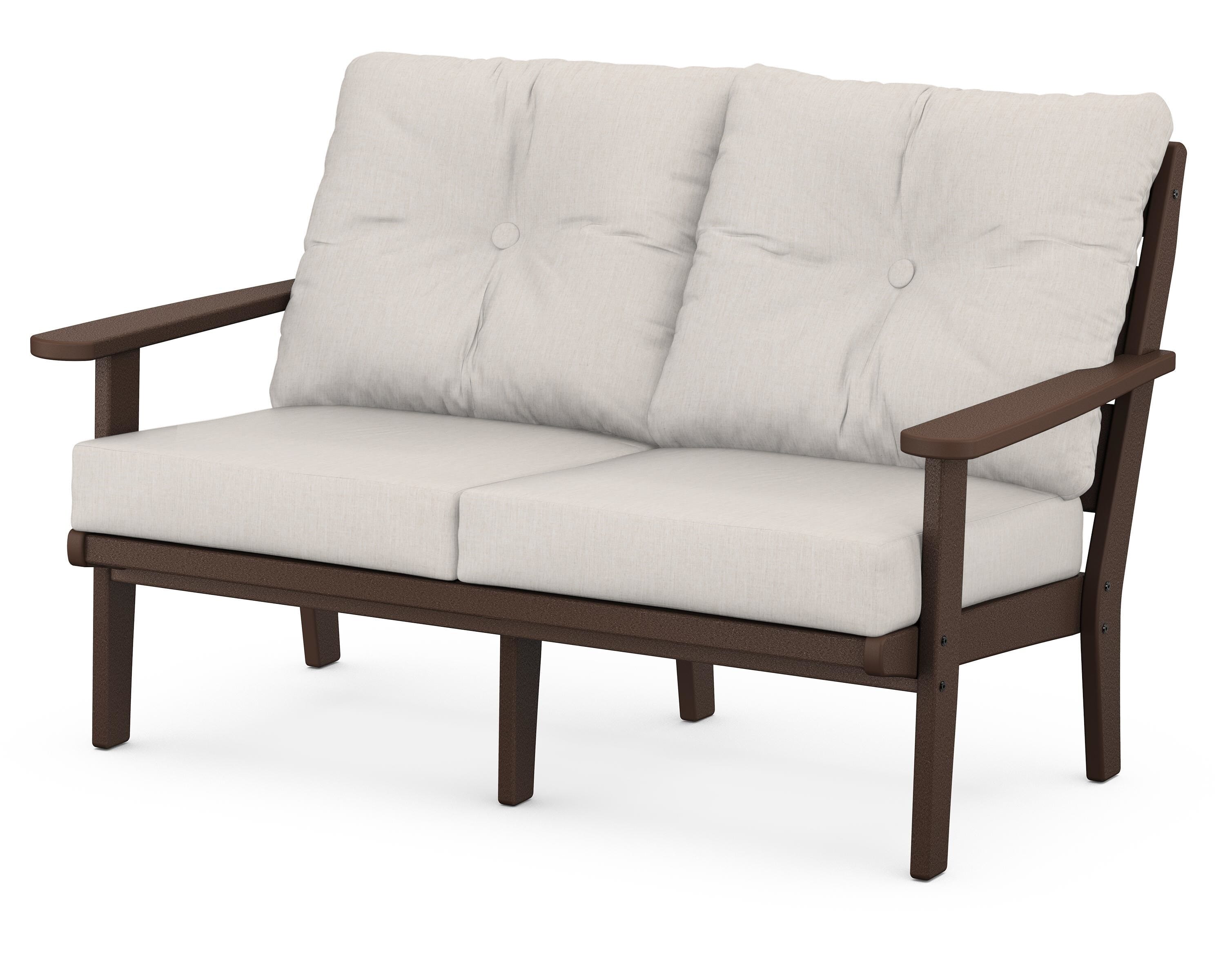 POLYWOOD® Lakeside Deep Seating Loveseat in Mahogany / Cast Ash