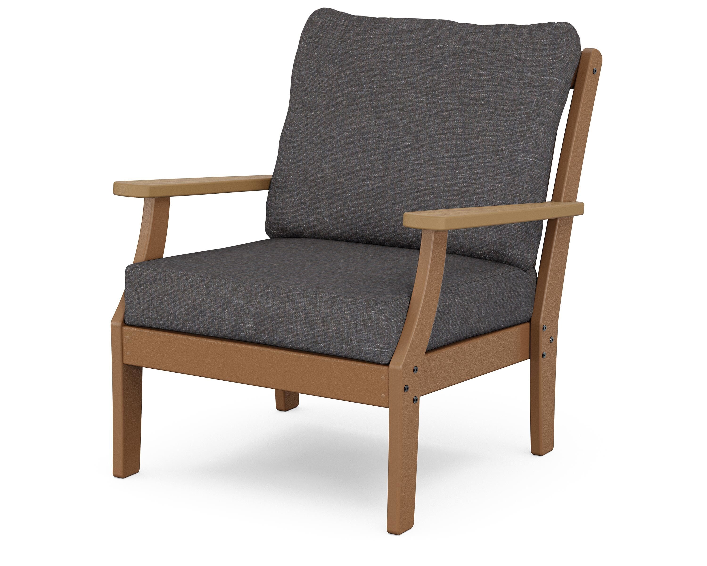 POLYWOOD® Braxton Deep Seating Chair in Teak / Natural / Ash Charcoal