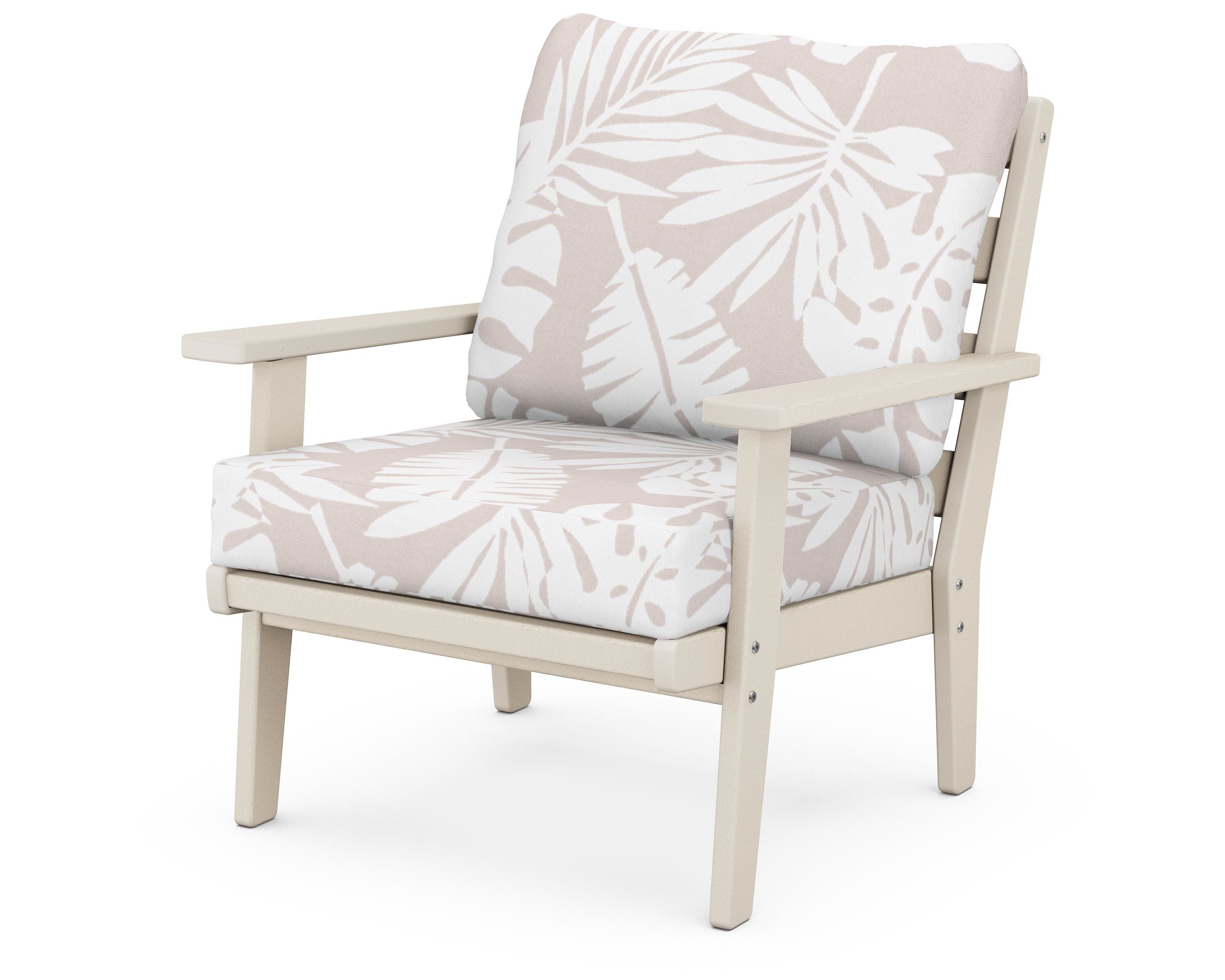 POLYWOOD® Grant Park Deep Seating Chair in Sand / Leaf Dune Burlap
