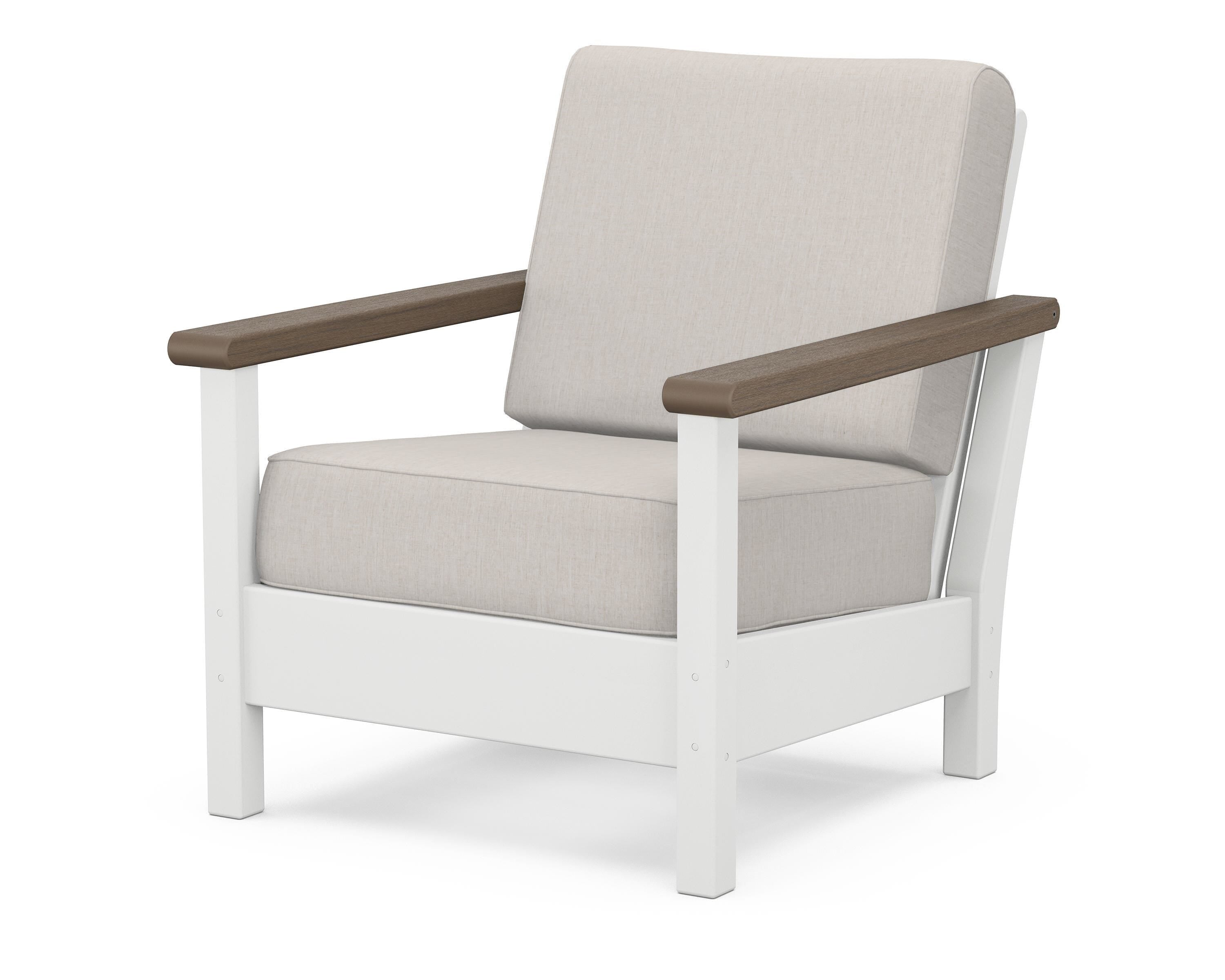 POLYWOOD® Harbour Deep Seating Chair in White / Kona / Cast Ash
