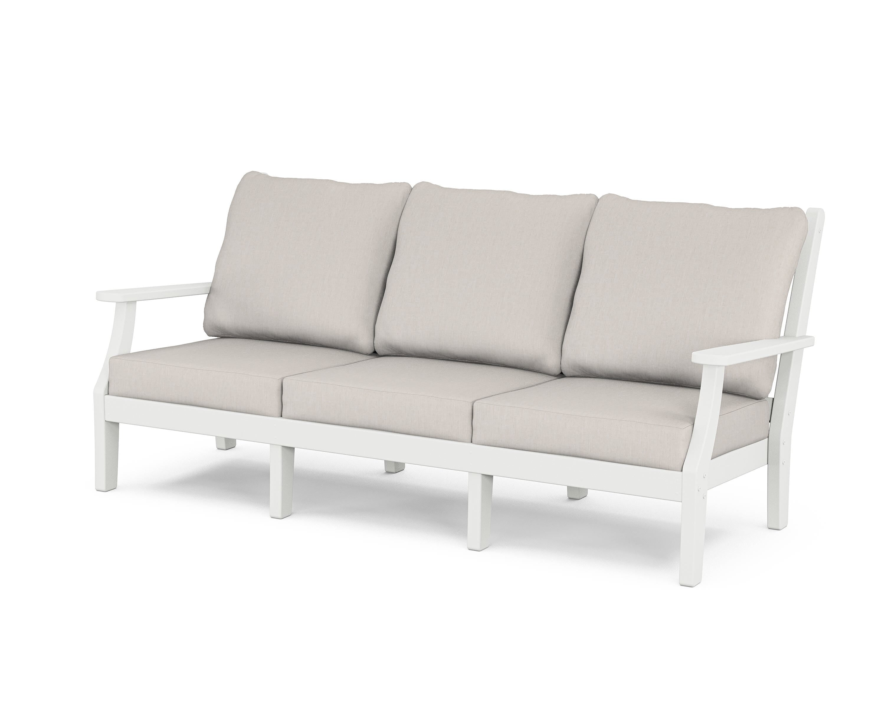 Country Living Wovendale Deep Seating Sofa in White / Cast Ash