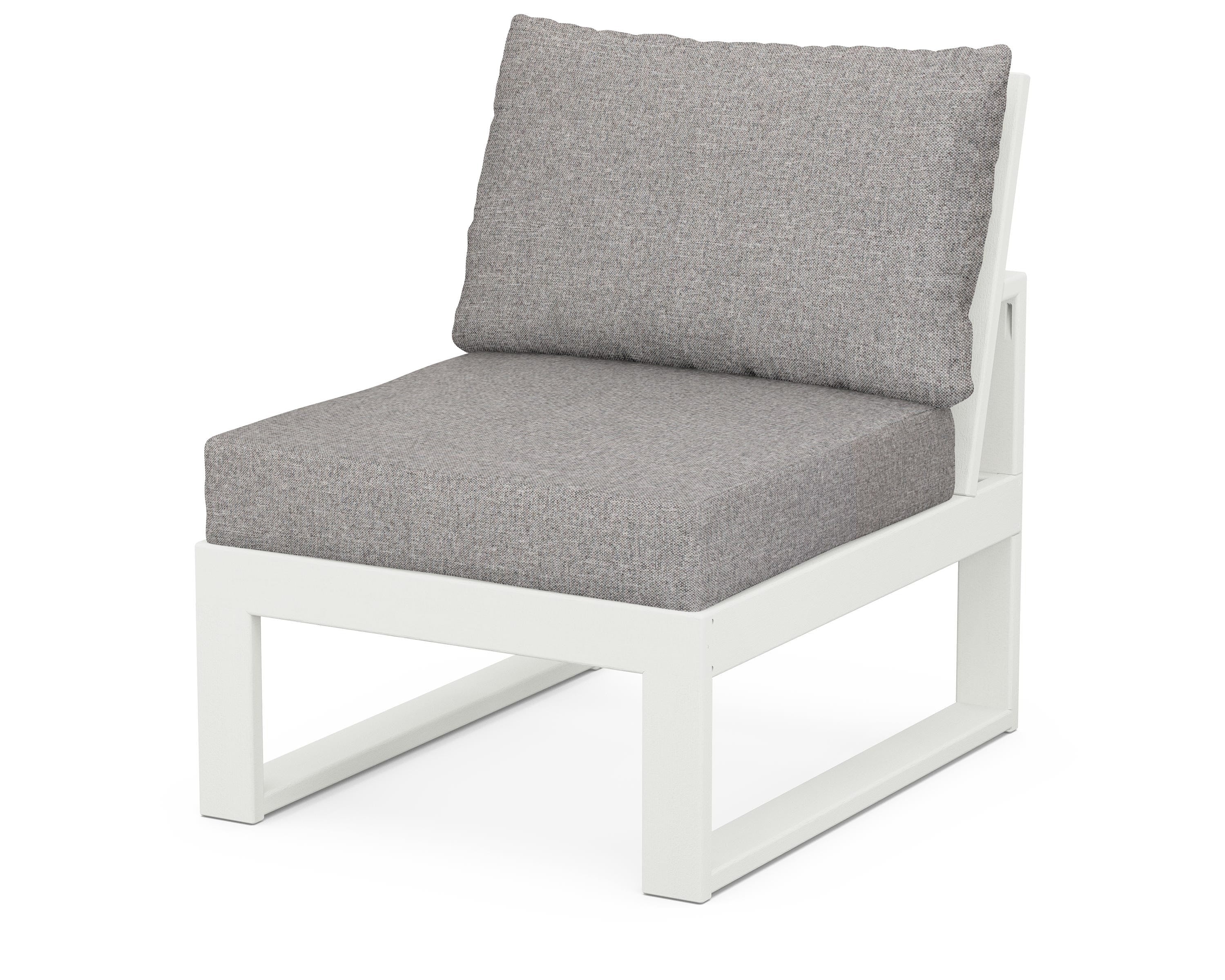 Unbranded Modular Armless Chair in Vintage White / Grey Mist