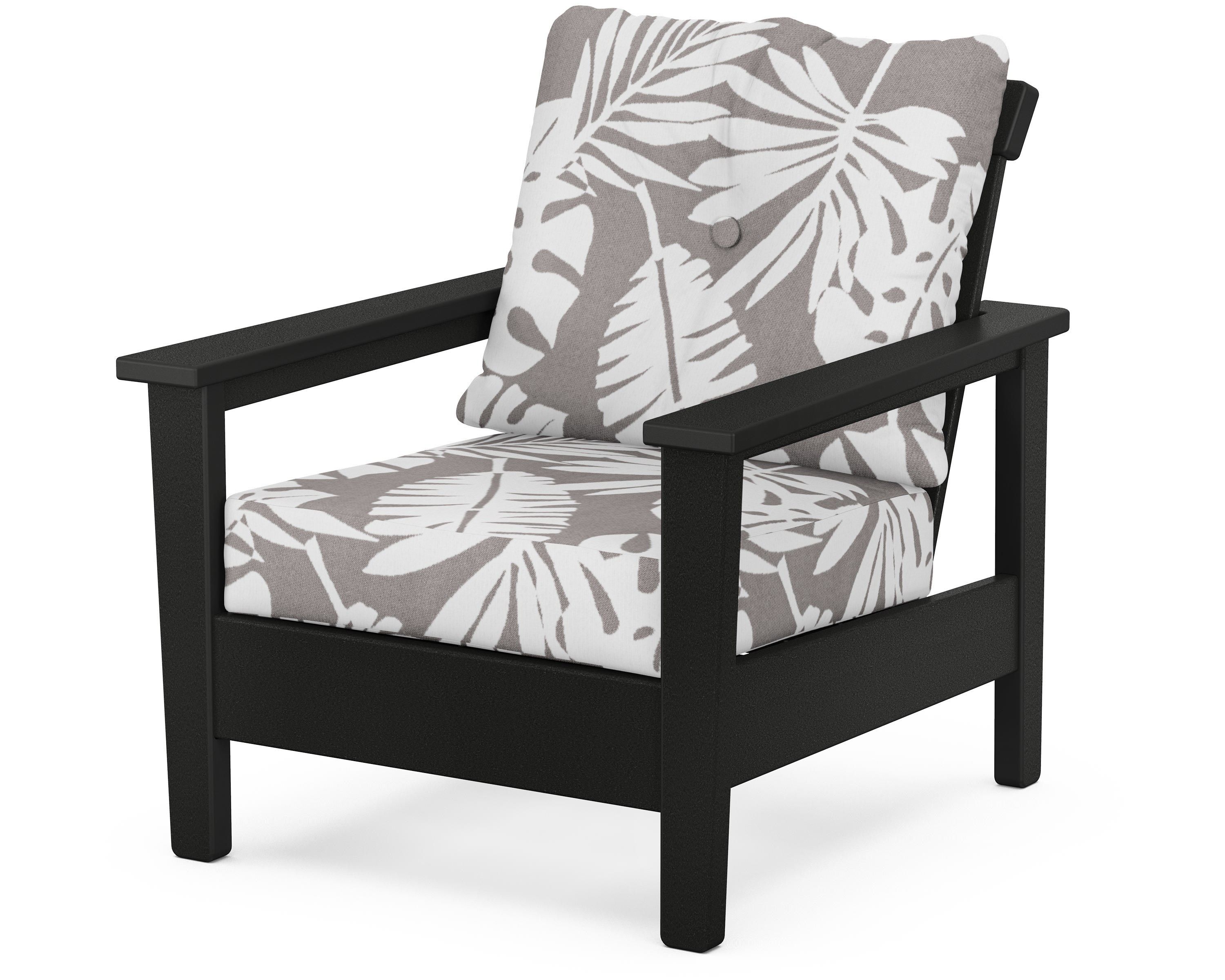 POLYWOOD® Prescott Deep Seating Chair in Black / Leaf Grey Mist