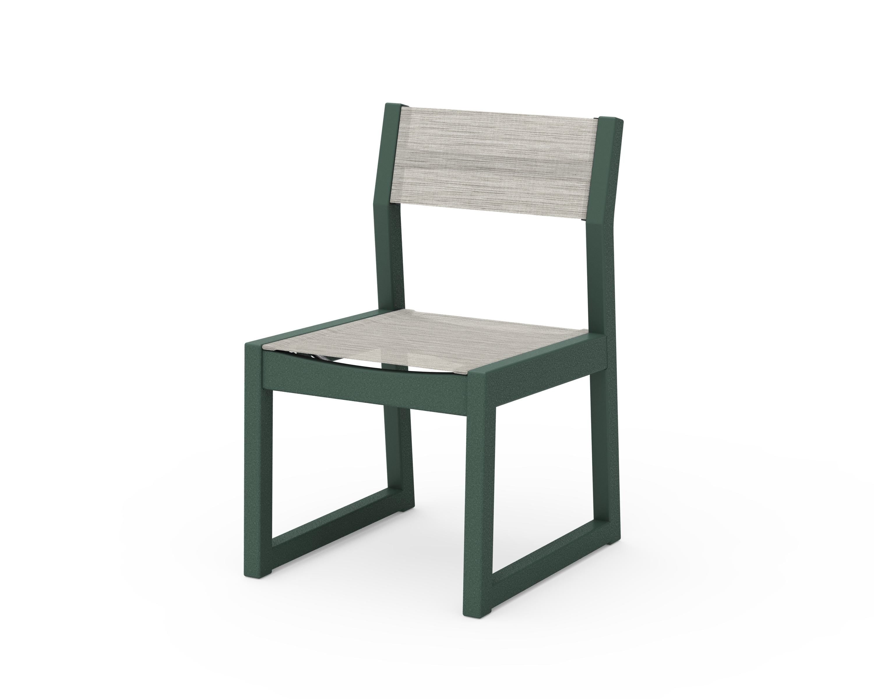 POLYWOOD® EDGE Sling Dining Side Chair in Green / Birch Sling