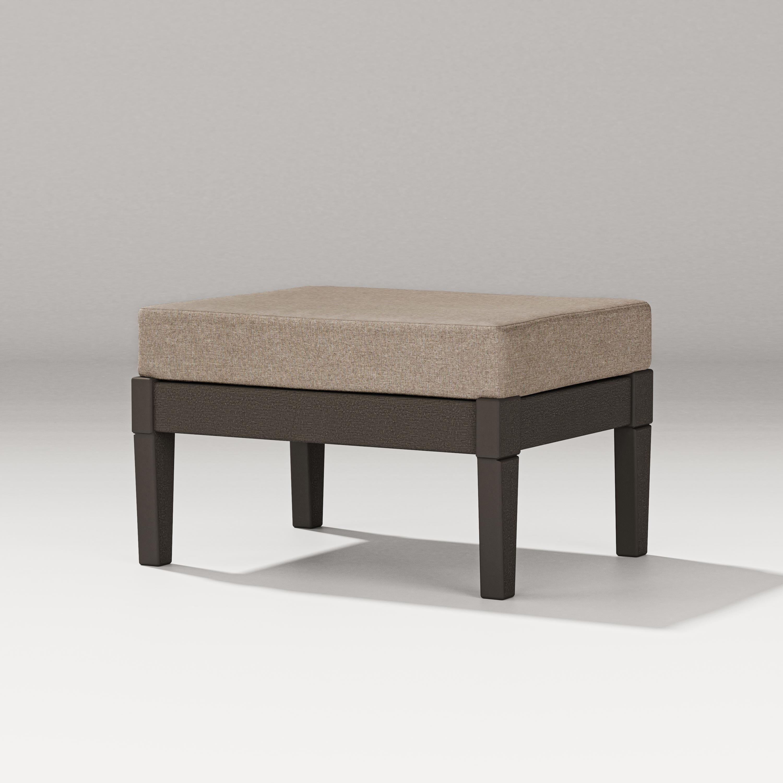 PW Designer Series Estate Lounge Ottoman in Vintage Coffee / Spiced Burlap